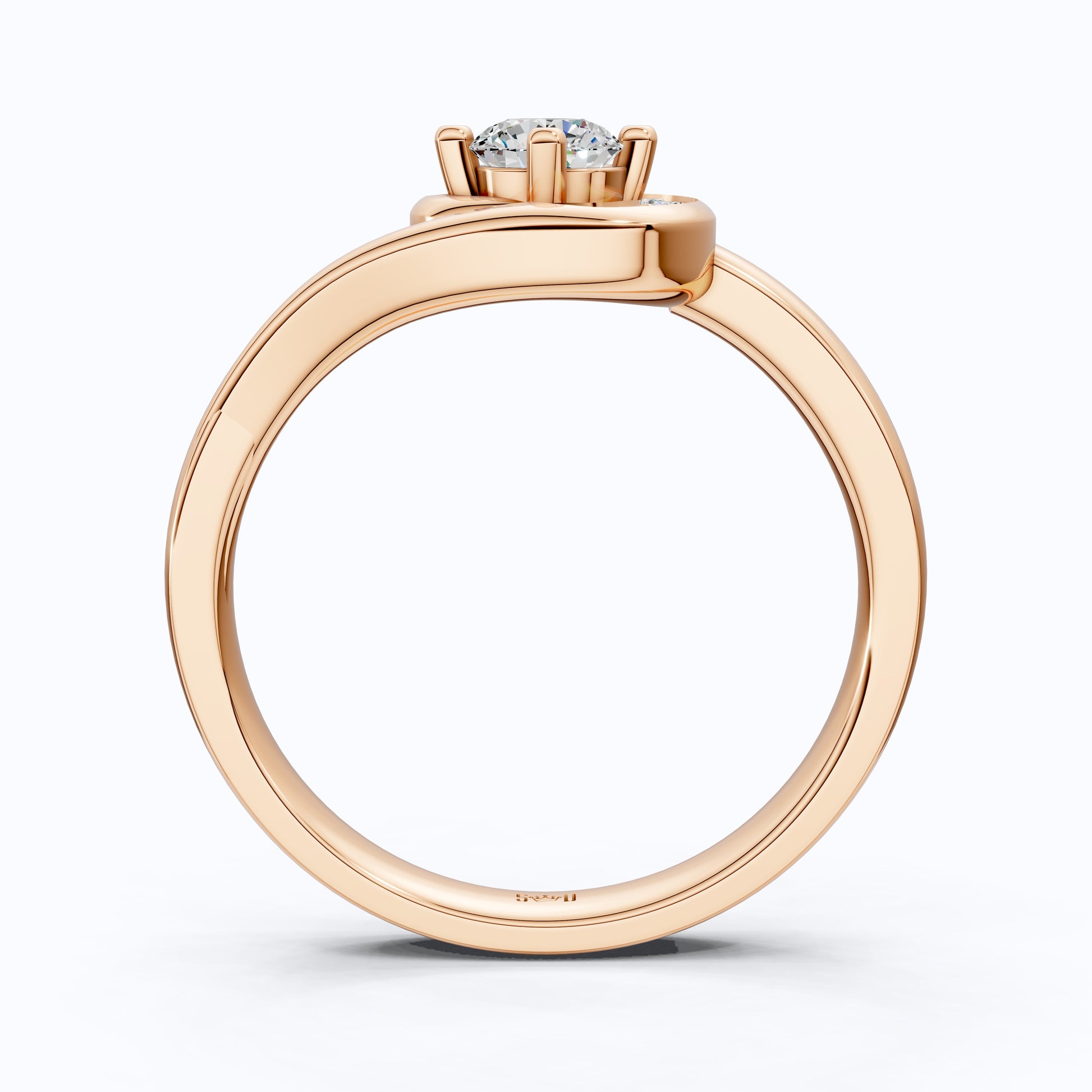 Swirl Halo Ring with Round Center in 18K Solid Gold or Sterling Silver Engagement Ring Gift for Women, Antique Ring