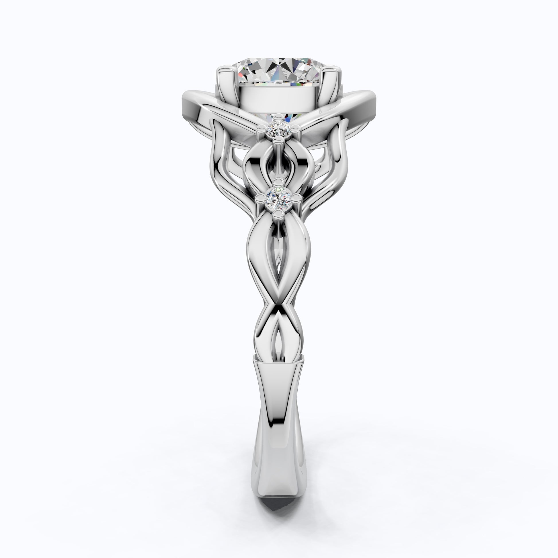 Celtic Knot Solitaire Engagement Ring in Solid 14k Gold/Sterling Silver, 1.34 TCW Round Cut Lab Diamond Antique Ring,Birthday Gift for Women, Everyday Jewelry