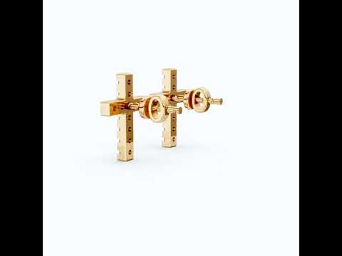 Modern Jesus Cross Wedding Stud Earrings in 14K Yellow Gold, Classic Religious Jewelry, Perfect Gift for Wife, Everyday Stud Earrings