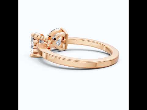 Delicate Bow Inspired Double Heart Engagement Ring in 14K Solid Gold, 1.50 TCW Heart Cut Lab Grown Diamonds, Anniversary Gift for Wife, Bridal Jewelry