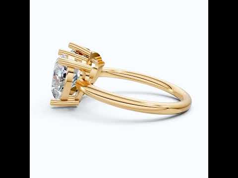 Unique Toi et Moi Two Stone Engagement Ring in 14k Rose Gold, 4.25 TCW Heart/Pear Cut Lab Grown Diamonds, Anniversary Gift For Wife, Love Token Ring