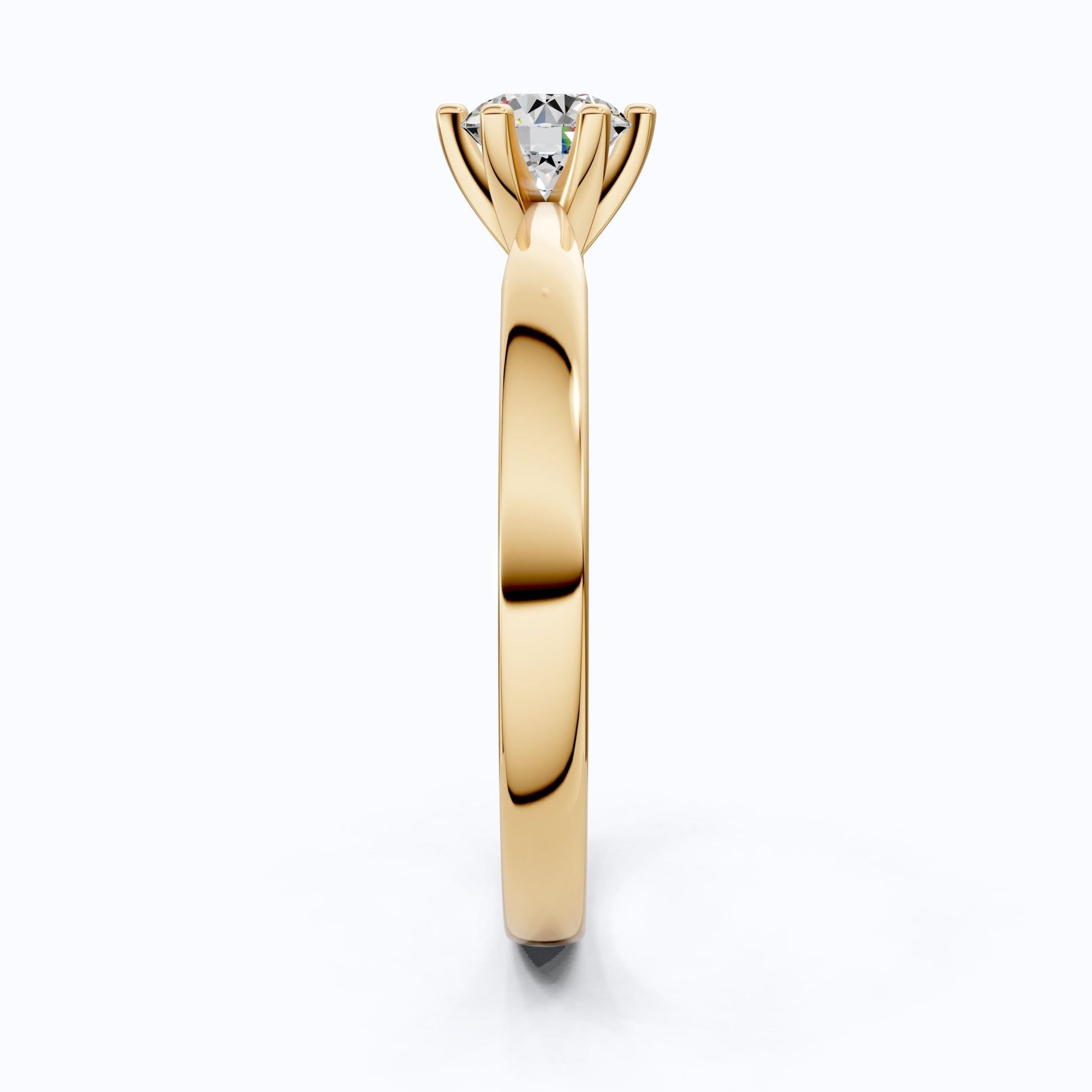 0.30 CT Round Cut Solitaire Engagement Ring in Lab Grown Diamond - 14K Solid Gold, Simple Ring For Women, Daily Wear Jewelry, Handmade Ring - Shoora Designs