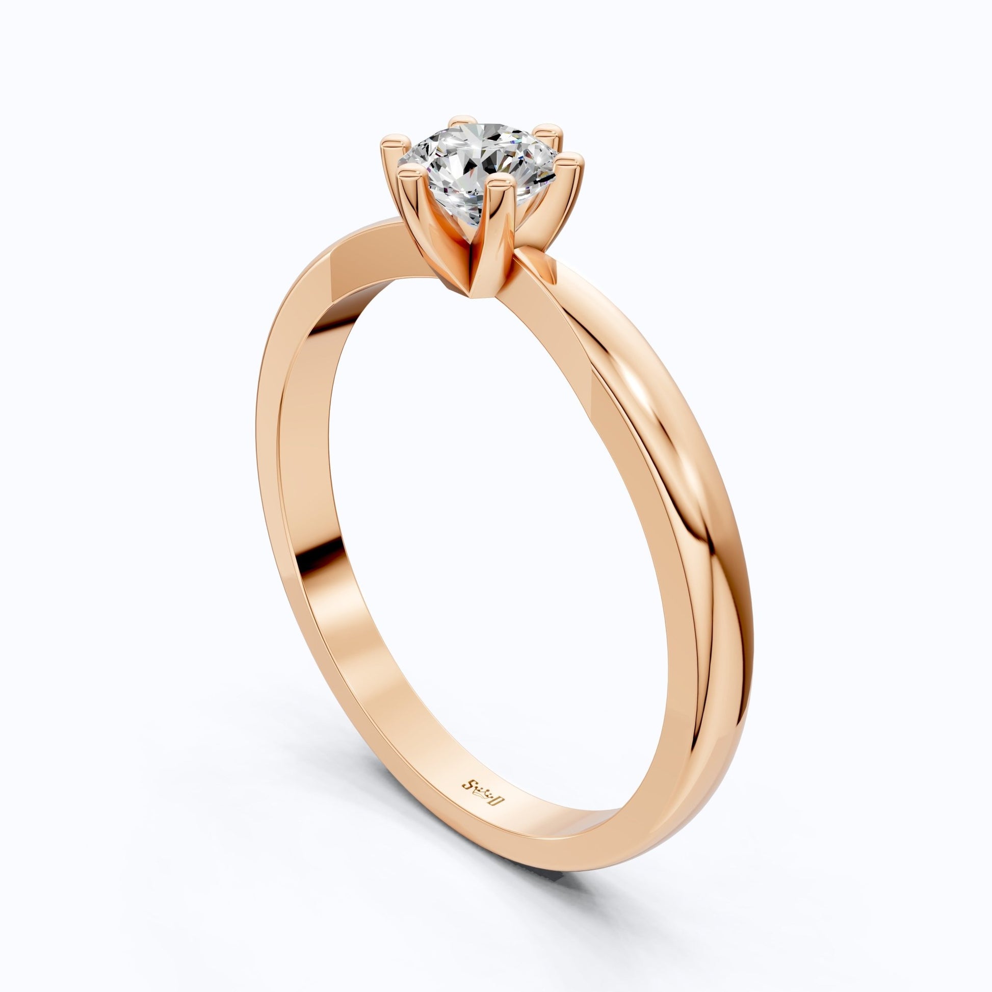0.30 CT Round Cut Solitaire Engagement Ring in Lab Grown Diamond - 14K Solid Gold, Simple Ring For Women, Daily Wear Jewelry, Handmade Ring - Shoora Designs