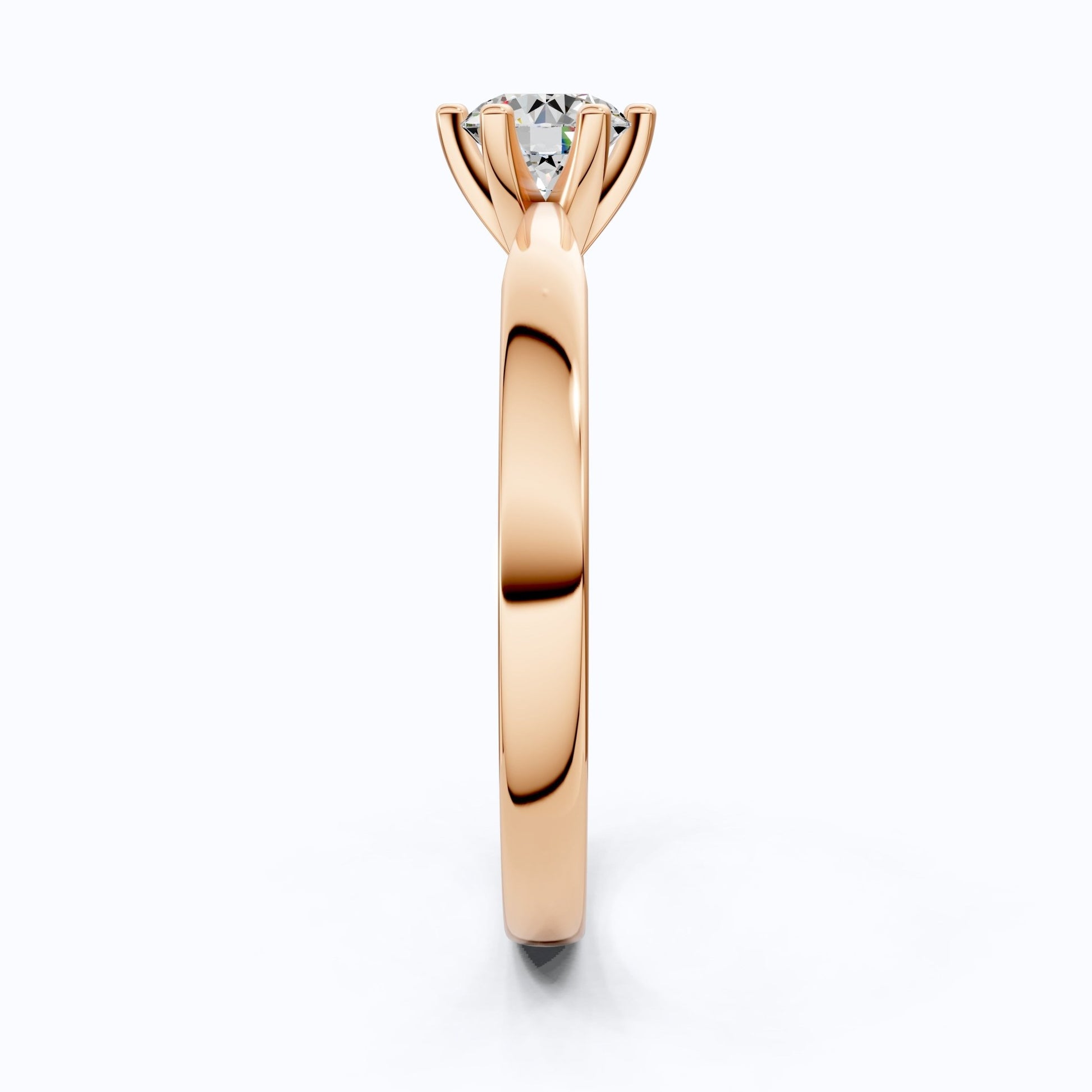 0.30 CT Round Cut Solitaire Engagement Ring in Lab Grown Diamond - 14K Solid Gold, Simple Ring For Women, Daily Wear Jewelry, Handmade Ring - Shoora Designs