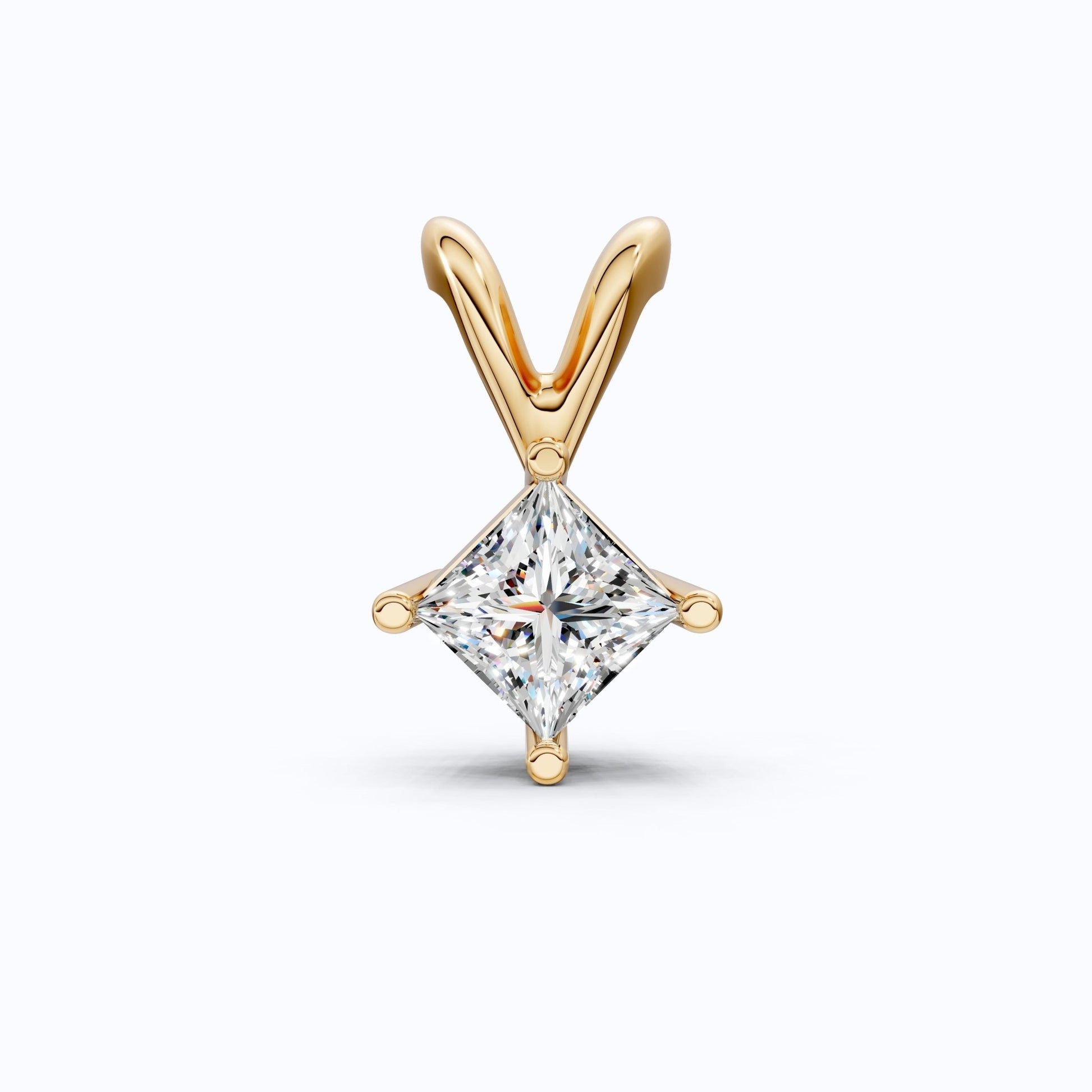 0.50 CT Princess Cut Solitaire Minimalist Pendant in 14K Solid Gold, Wedding Gift for Wife, Bridal Pendant Jewelry - Shoora Designs