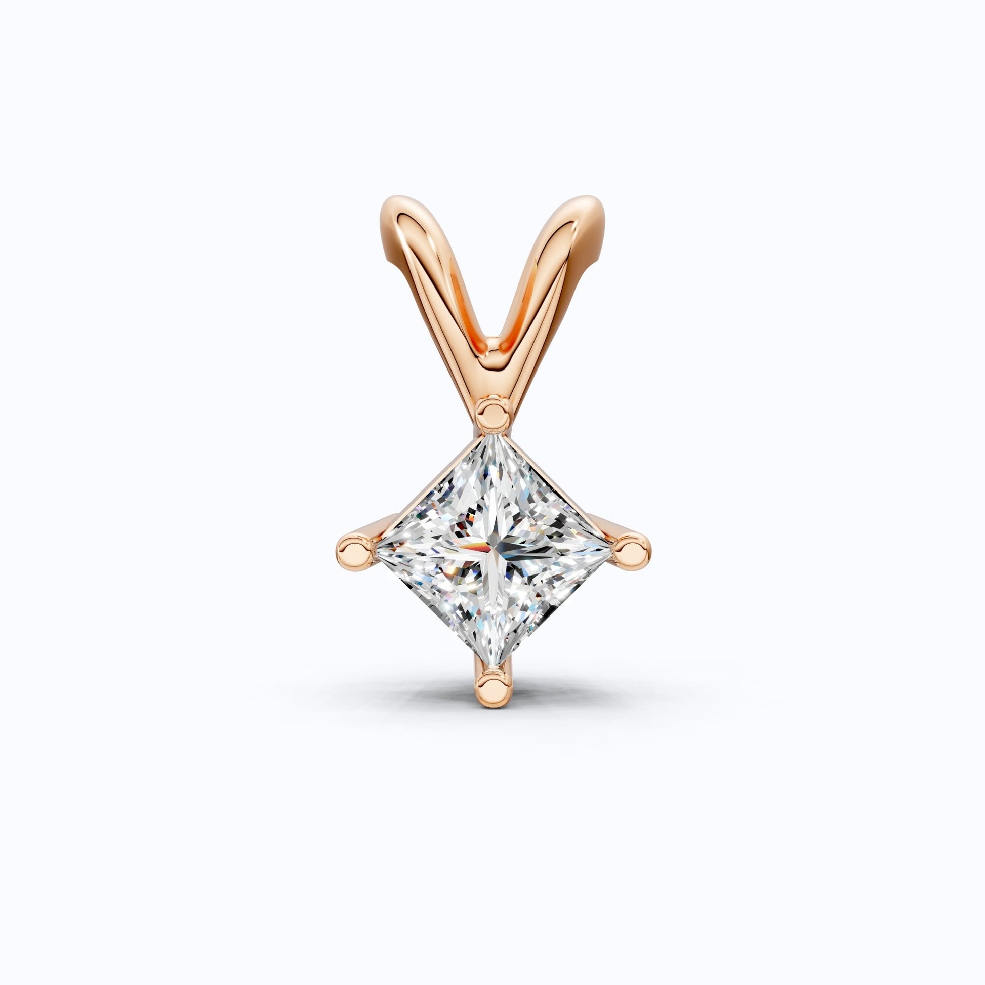 0.50 CT Princess Cut Solitaire Minimalist Pendant in 14K Solid Gold, Wedding Gift for Wife, Bridal Pendant Jewelry - Shoora Designs