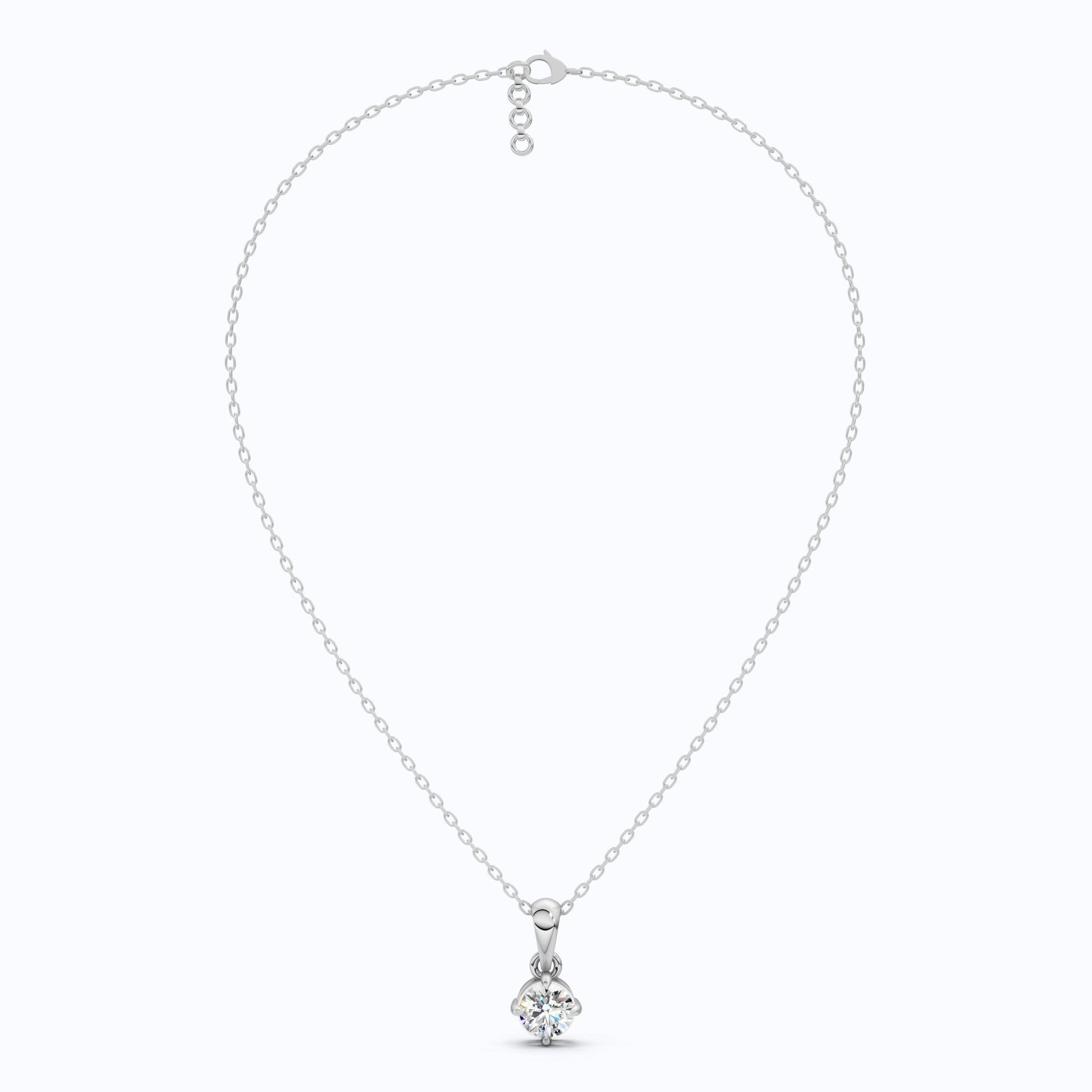 0.50 CT Round Cut Lab Diamond Classic Solitaire Wedding Pendant in 14K Solid Gold, Diamond Pendant Gift for Wife, Everyday Pendant - Shoora Designs