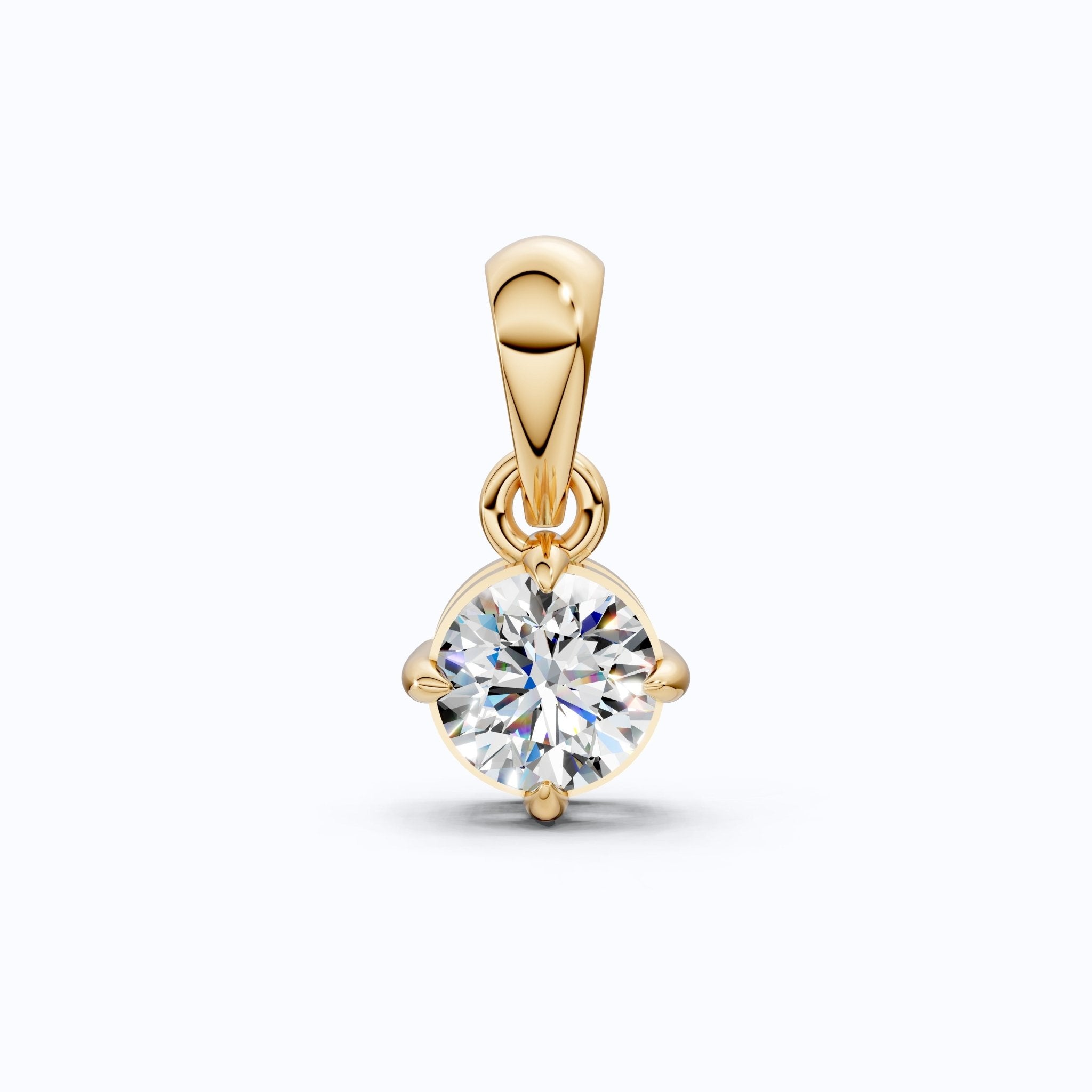 0.50 CT Round Cut Lab Diamond Classic Solitaire Wedding Pendant in 14K Solid Gold, Diamond Pendant Gift for Wife, Everyday Pendant - Shoora Designs