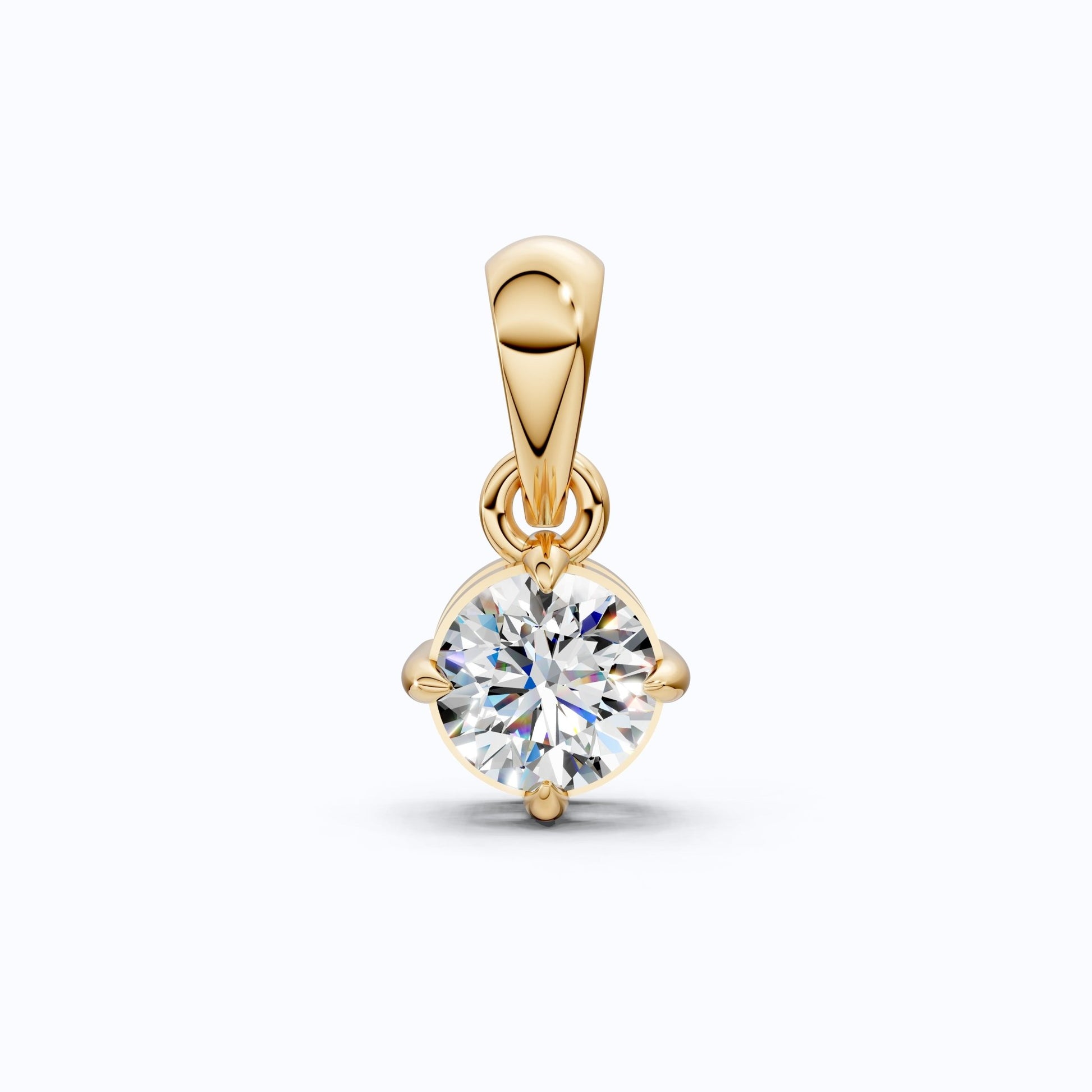 0.50 CT Round Cut Lab Diamond Classic Solitaire Wedding Pendant in 14K Solid Gold, Diamond Pendant Gift for Wife, Everyday Pendant - Shoora Designs