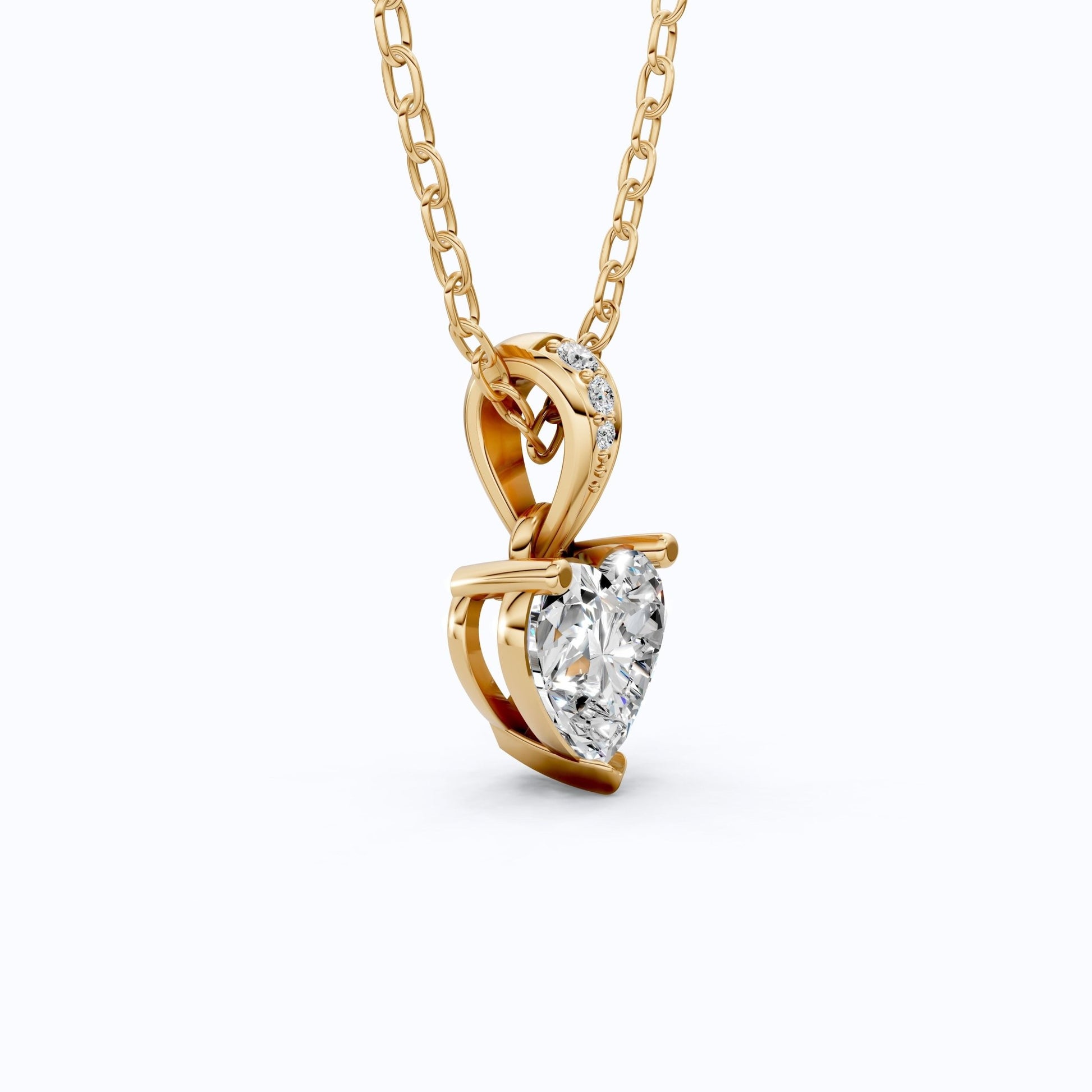 1.00 CT Heart Cut Solitaire Pendant in Lab Diamond - 14K Solid Gold, Engagement Gift, Bridal Jewelry - Shoora Designs