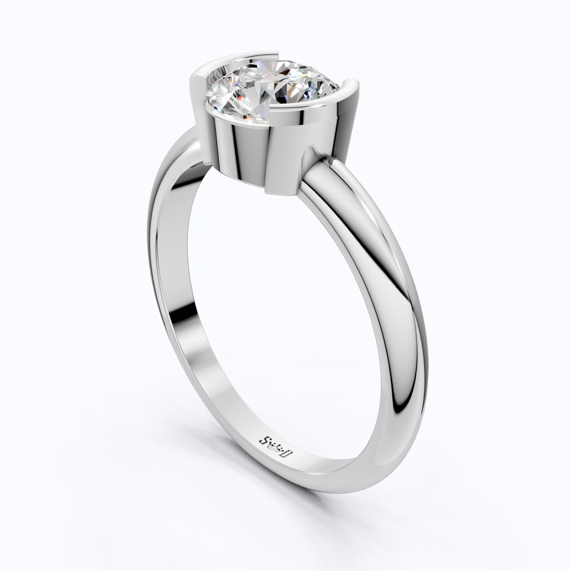 1.00 CT Round Cut Solitaire Engagement Ring in Lab Grown Diamond - 14K Solid Gold, Anniversary Gift For Women, Daily Wear Ring - Shoora Designs