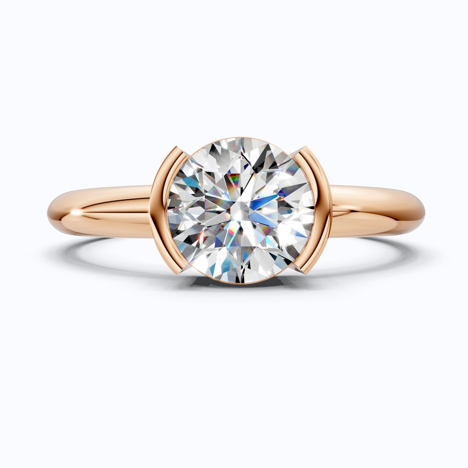 1.00 CT Round Cut Solitaire Engagement Ring in Lab Grown Diamond - 14K Solid Gold, Anniversary Gift For Women, Daily Wear Ring - Shoora Designs