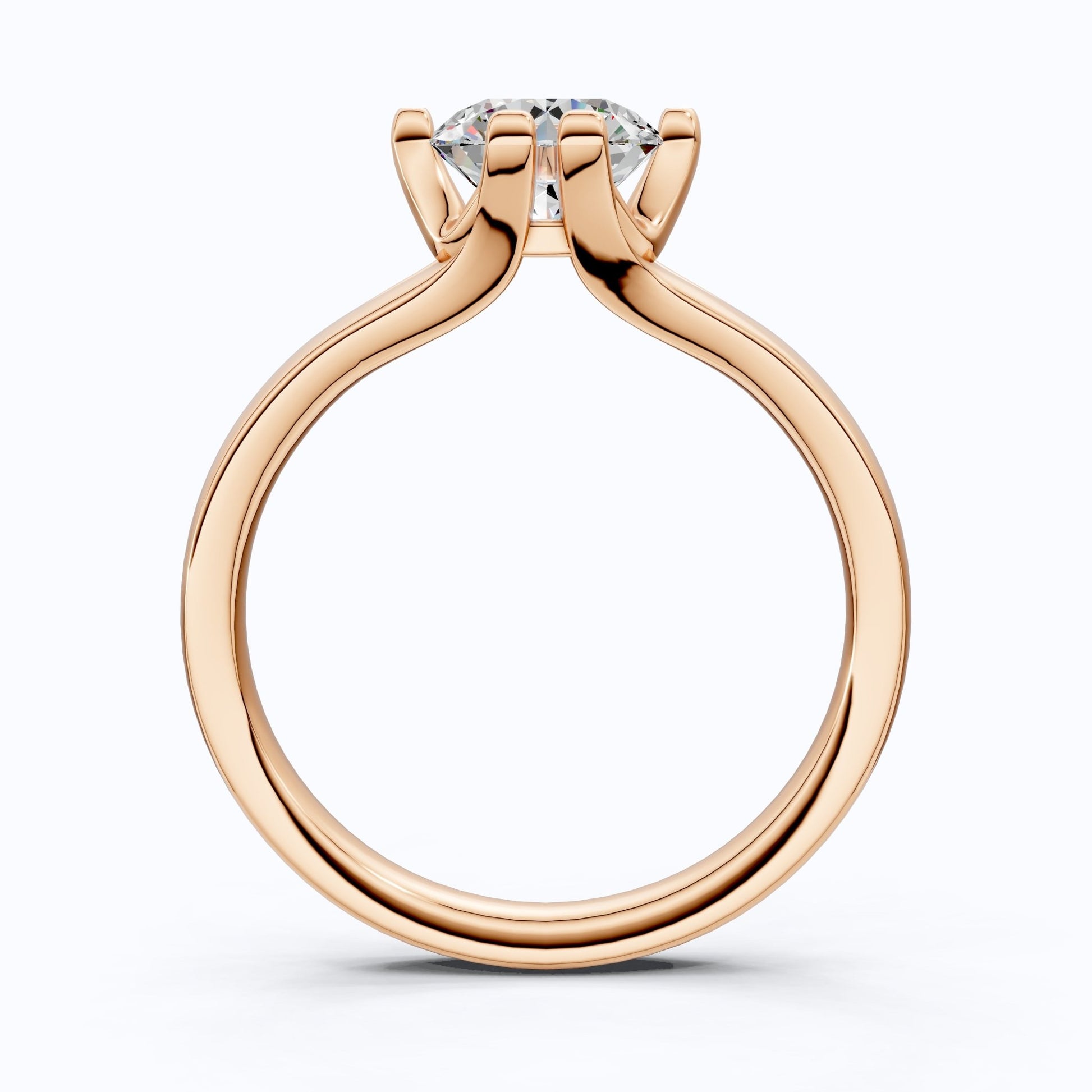 14K Rose Gold Solitaire Lab Diamond Engagement Ring, 1.25 CT Round Cut Lab Grown Diamond, Wedding Gift for Her, Handmade Fine Jewelry - Shoora Designs