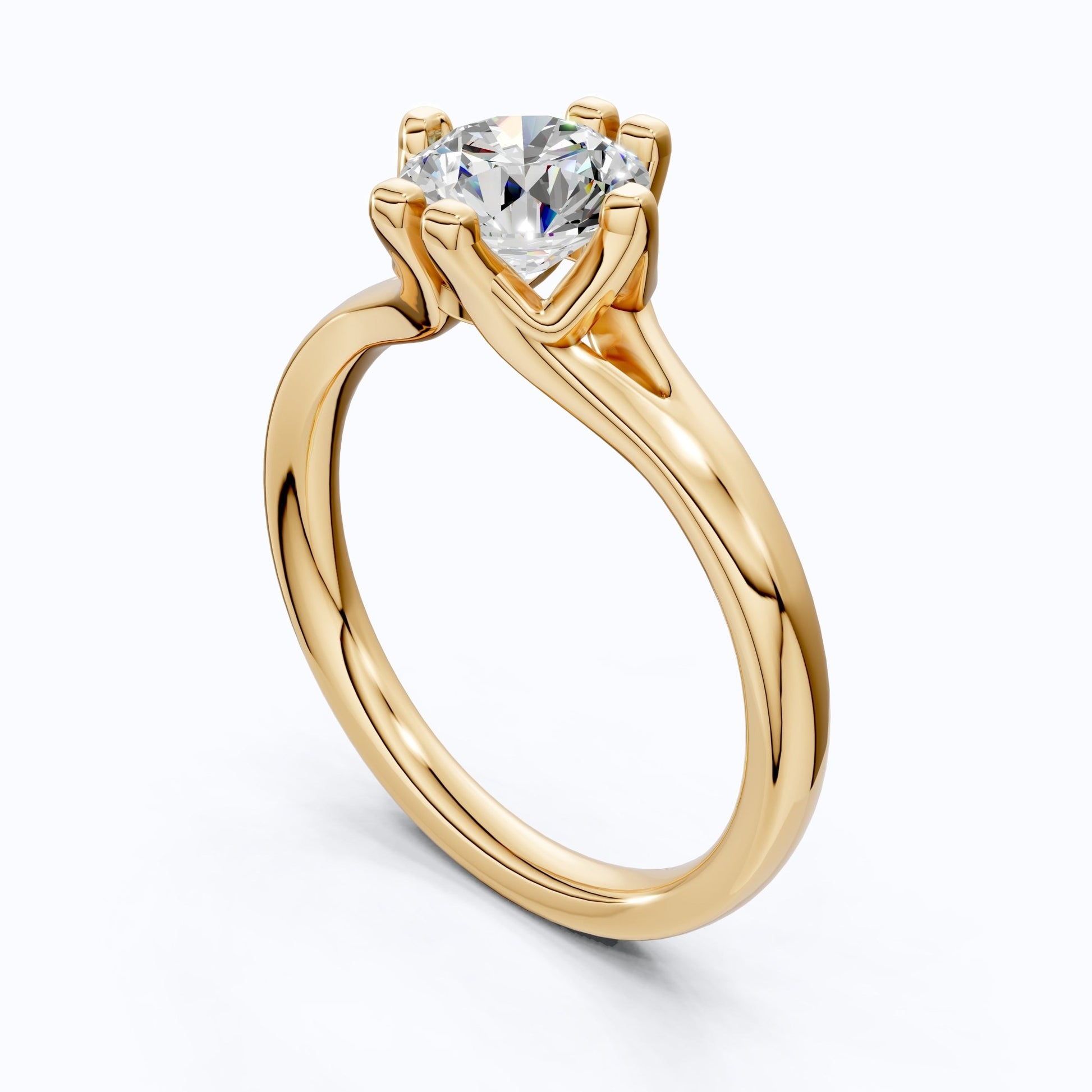 14K Rose Gold Solitaire Lab Diamond Engagement Ring, 1.25 CT Round Cut Lab Grown Diamond, Wedding Gift for Her, Handmade Fine Jewelry - Shoora Designs