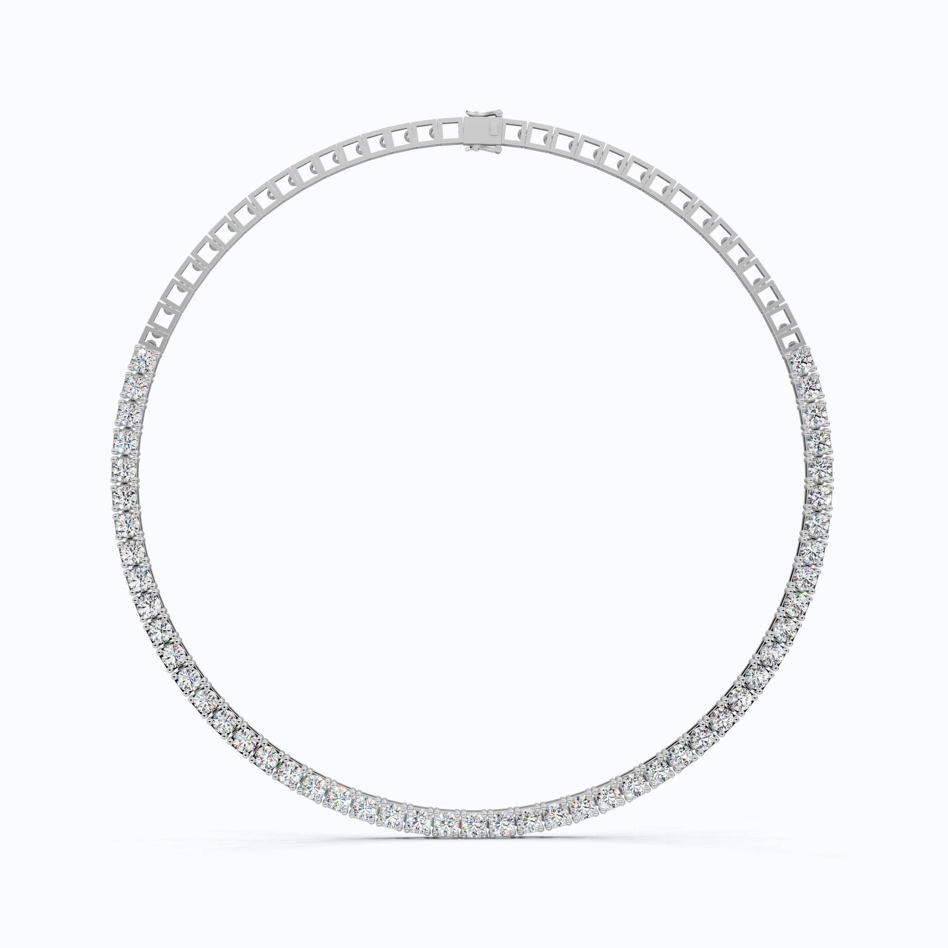 14K Rose Gold Tennis Necklace, 24.50 TCW Round Cut Lab Grown Diamonds, Handmade Wedding Gift for Her, Classic Tennis Jewelry - Shoora Designs