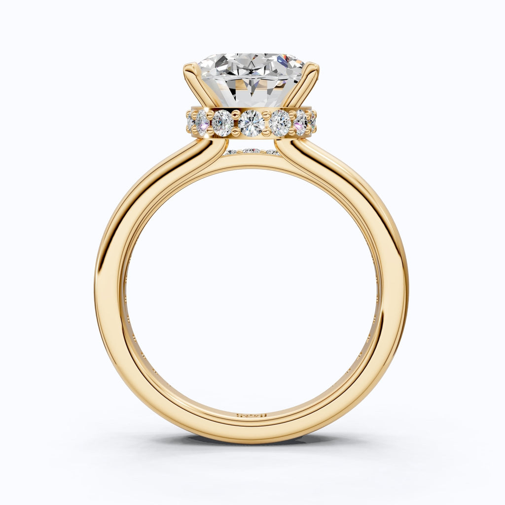 14k Solid Gold Oval Solitaire Ring with Full Eternity Band, 2.50 CT Oval Cut Lab Grown Diamond, Bridal Ring Set For Women, Handmade Jewelry - Shoora Designs