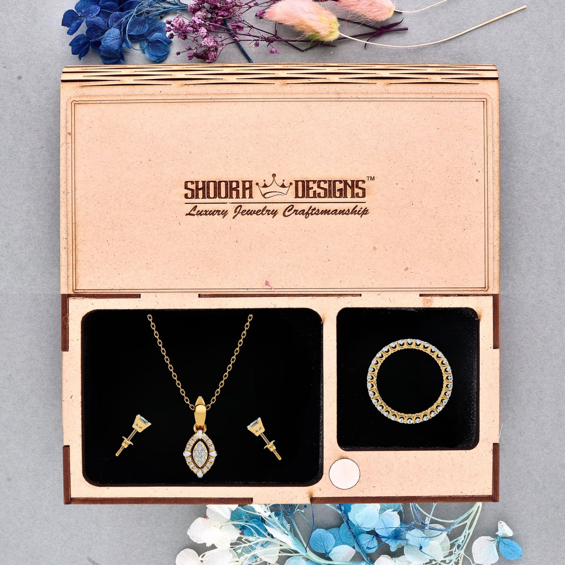 14K Yellow Gold Delicate Necklace with 3.30 TCW Baguette & Round Lab Diamonds – Wedding Jewelry, Handmade Gift for Her - Shoora Designs