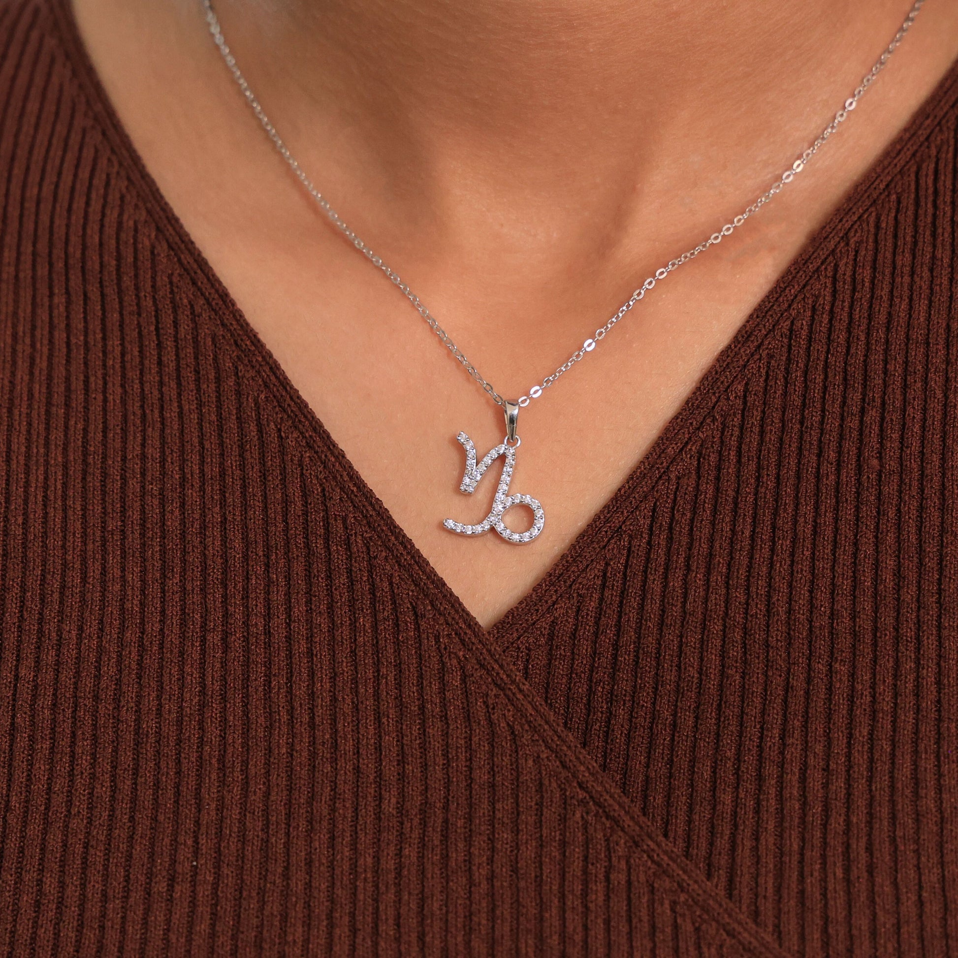 Capricorn Zodiac Pavé Charm Pendant in Lab Grown Diamond – 14k Solid Gold, Birthday Gift for Him, Lucky Pendant