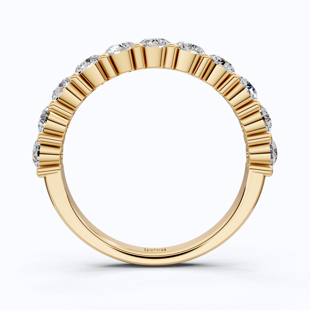 Dainty Prong Set Diamond Wedding Band in 14K Solid Gold, 1.10 TCW Round Cut Lab Grown Diamonds, Bridal Gift, Promise Jewelry