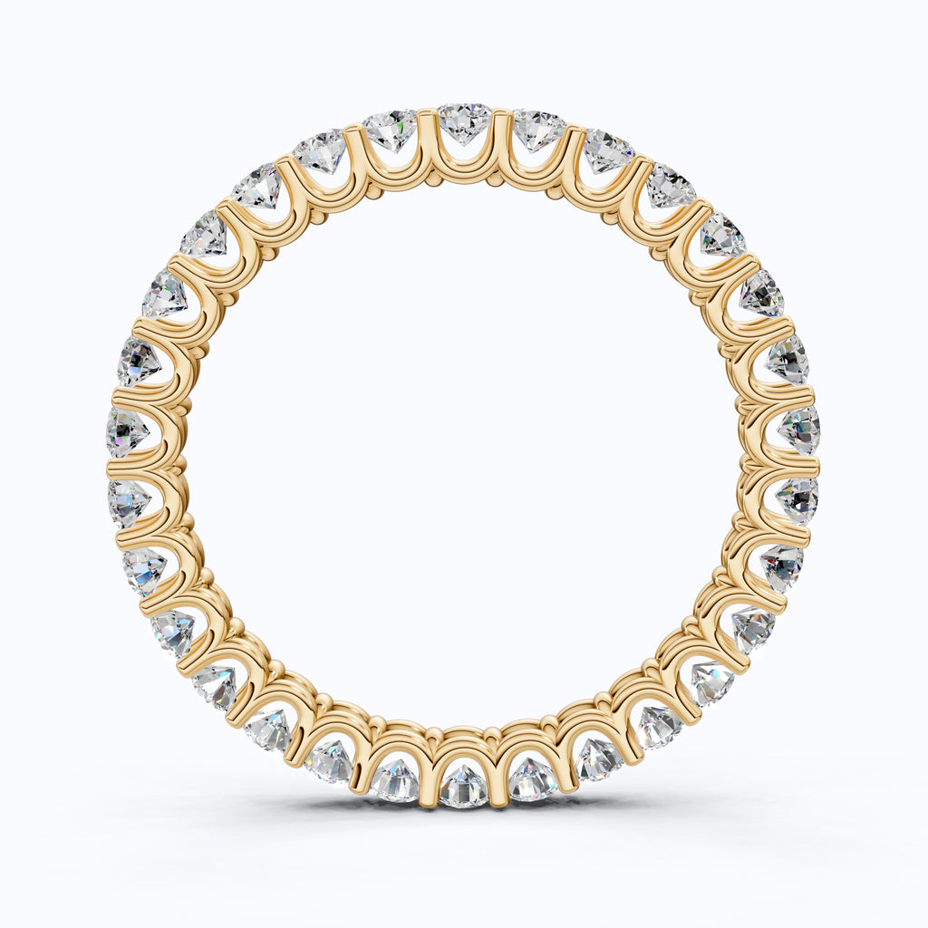 Sparkling Full Eternity Wedding Band in 14K Solid Gold, 1.20 TCW Round Cut Lab Created Diamonds, Bridal Jewelry, Anniversary Gift for Her