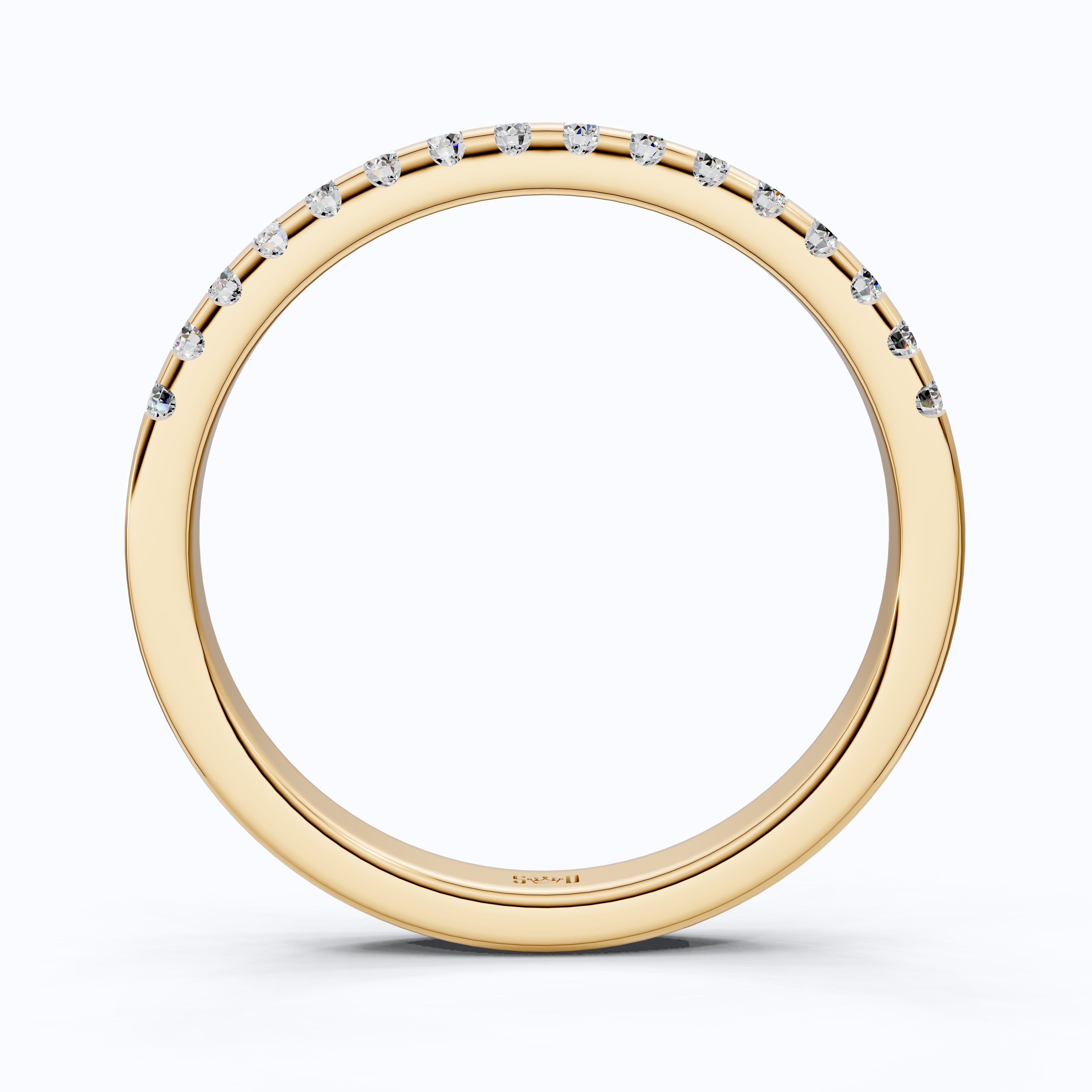 Sparkling Pavé Set Eternity Band in 14K Solid Gold, 0.24 TCW Round Cut Lab Created Diamonds, Wedding Ring, Handmade Jewelry, Gift For Her