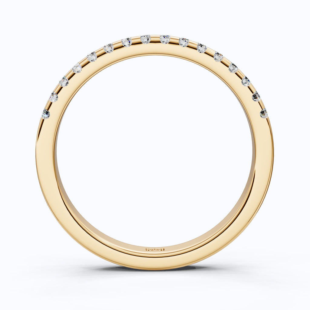 Sparkling Pavé Set Eternity Band in 14K Solid Gold, 0.24 TCW Round Cut Lab Created Diamonds, Wedding Ring, Handmade Jewelry, Gift For Her