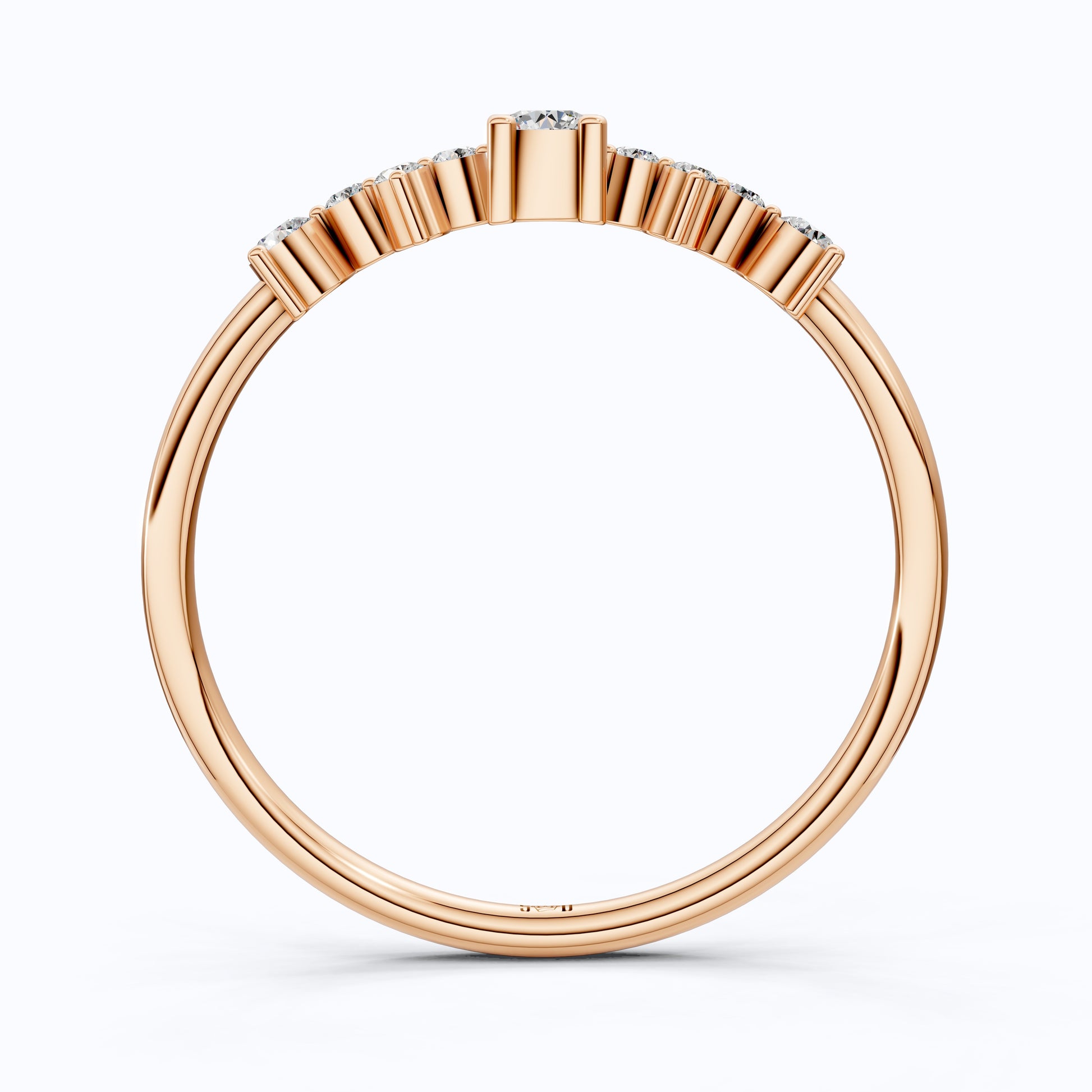 Modern Zigzag Cluster Stacker Wedding Ring in 14K Solid Gold, 0.18 TCW Round Cut Lab Grown Diamonds, Everyday Ring, Gift For Her