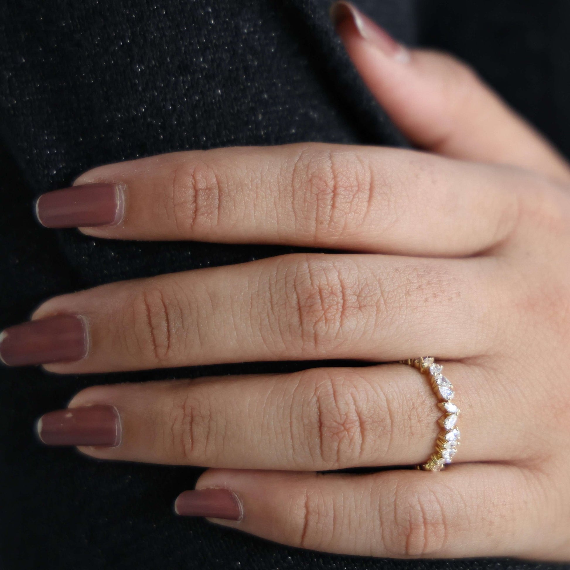 2.67 TCW Marquise & Pear Shape Wedding Eternity Band in Lab Diamond – 14k Solid Gold, Birthday Gift for Her, Everyday Band, Unique Band - Shoora Designs