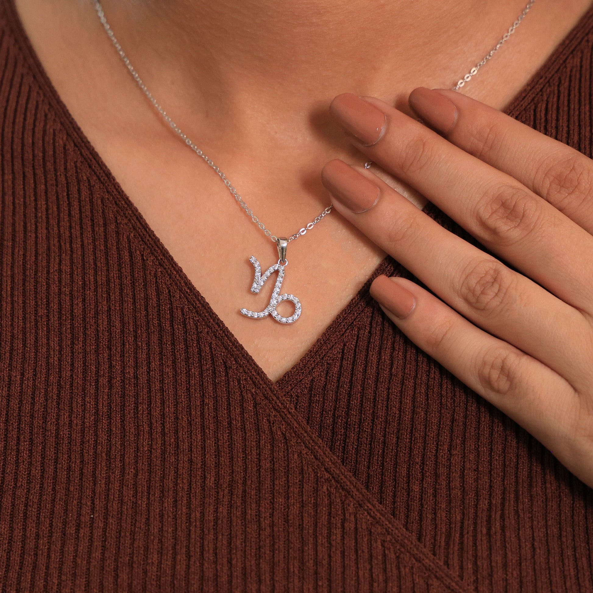 Capricorn Zodiac Pavé Charm Pendant in Lab Grown Diamond – 14k Solid Gold, Birthday Gift for Him, Lucky Pendant