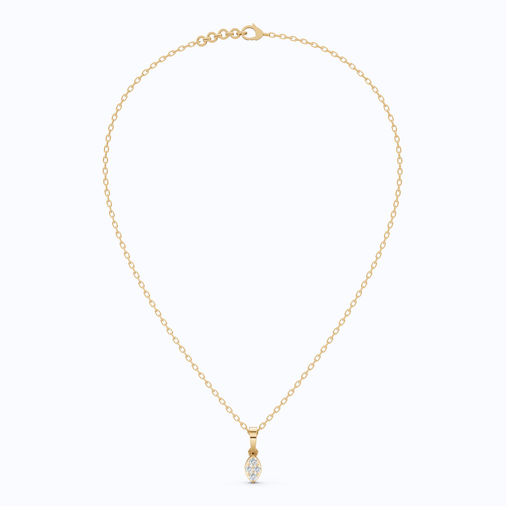 Round Cluster Micro Everyday Pendant in 14k Solid Gold, 0.12 TCW Round Cut Lab Grown Diamonds, Special Gift For Daughter