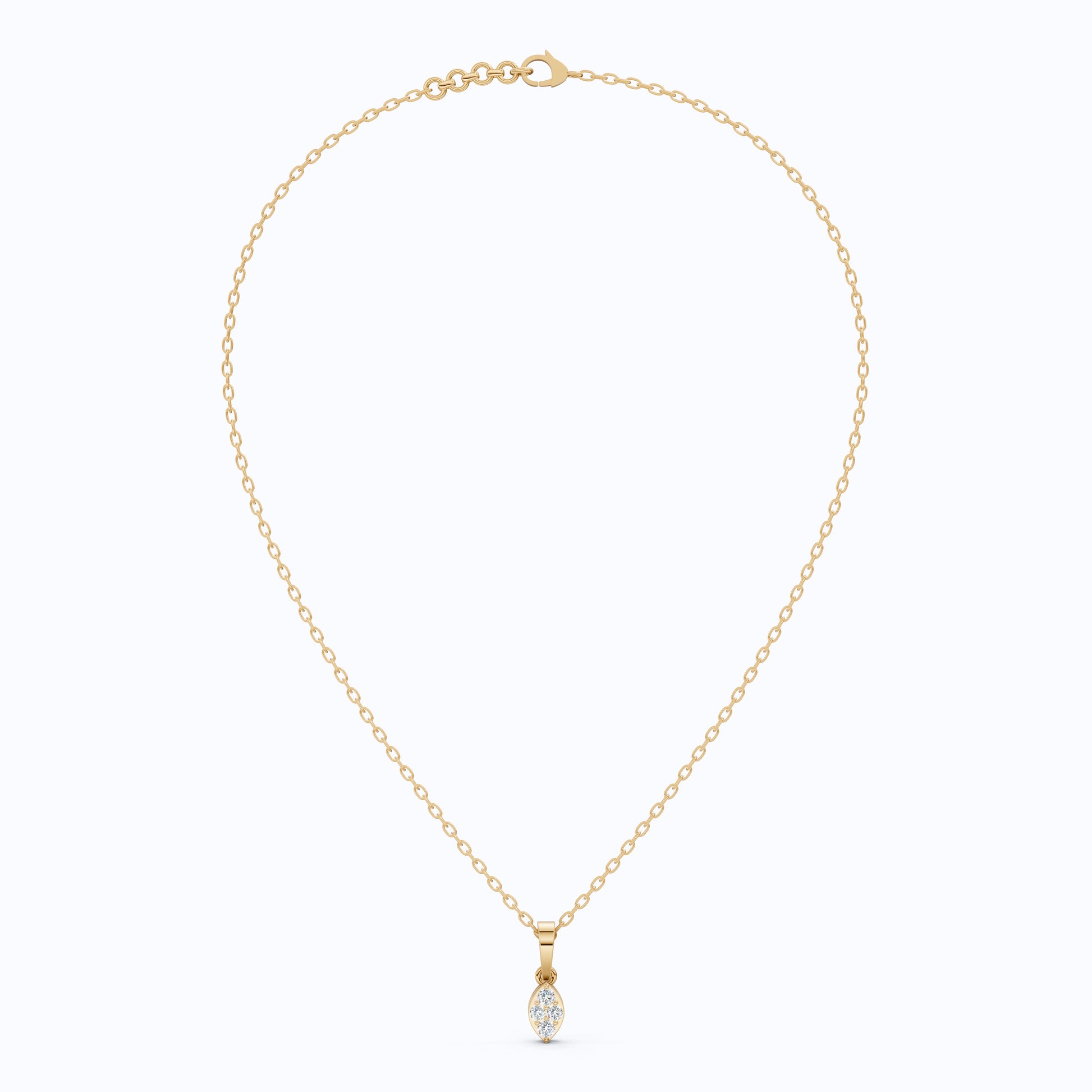 Round Cluster Micro Everyday Pendant in 14k Solid Gold, 0.12 TCW Round Cut Lab Grown Diamonds, Special Gift For Daughter