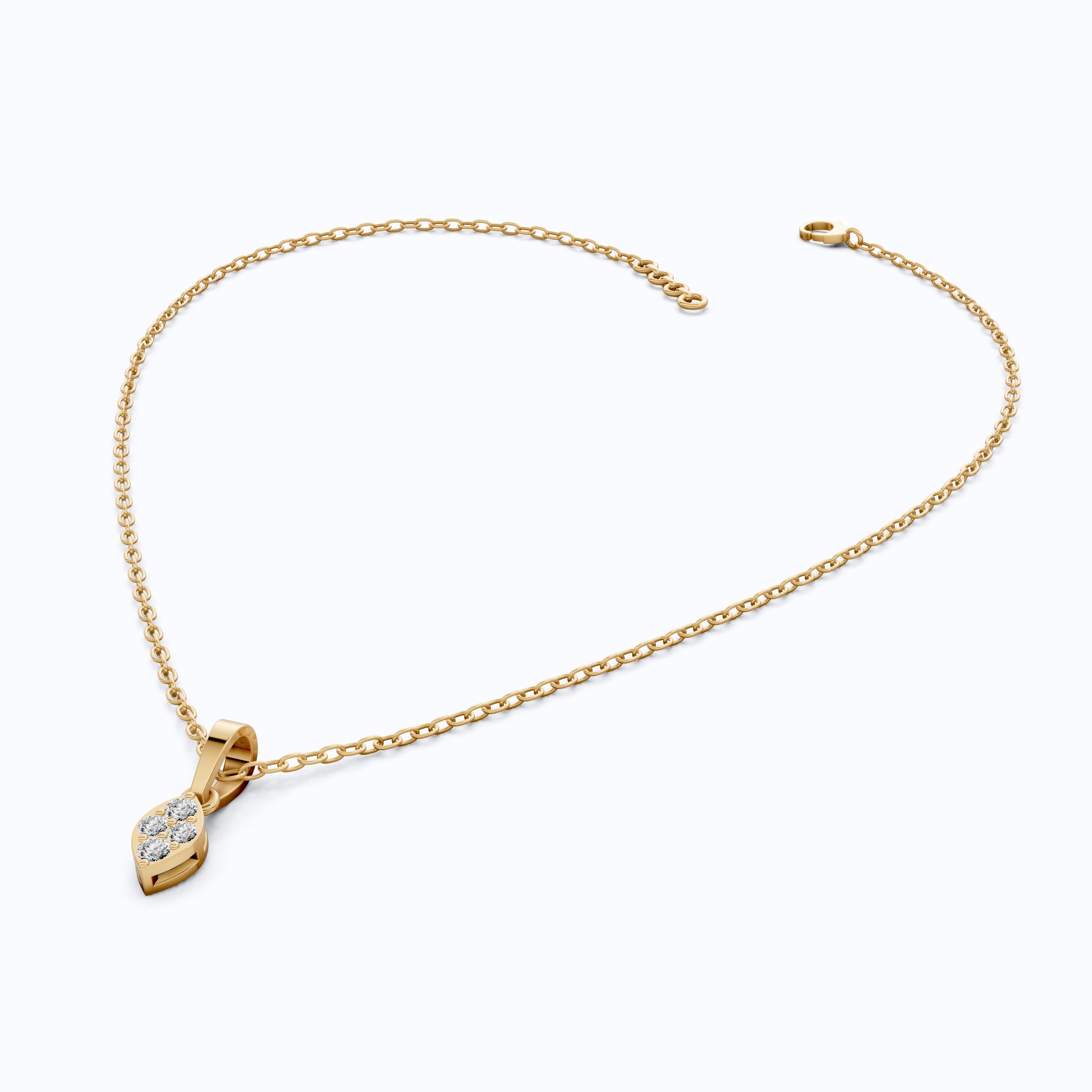 Round Cluster Micro Everyday Pendant in 14k Solid Gold, 0.12 TCW Round Cut Lab Grown Diamonds, Special Gift For Daughter