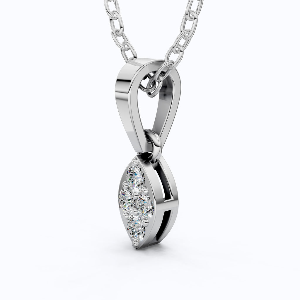 Round Cluster Micro Everyday Pendant in 14k Solid Gold, 0.12 TCW Round Cut Lab Grown Diamonds, Special Gift For Daughter