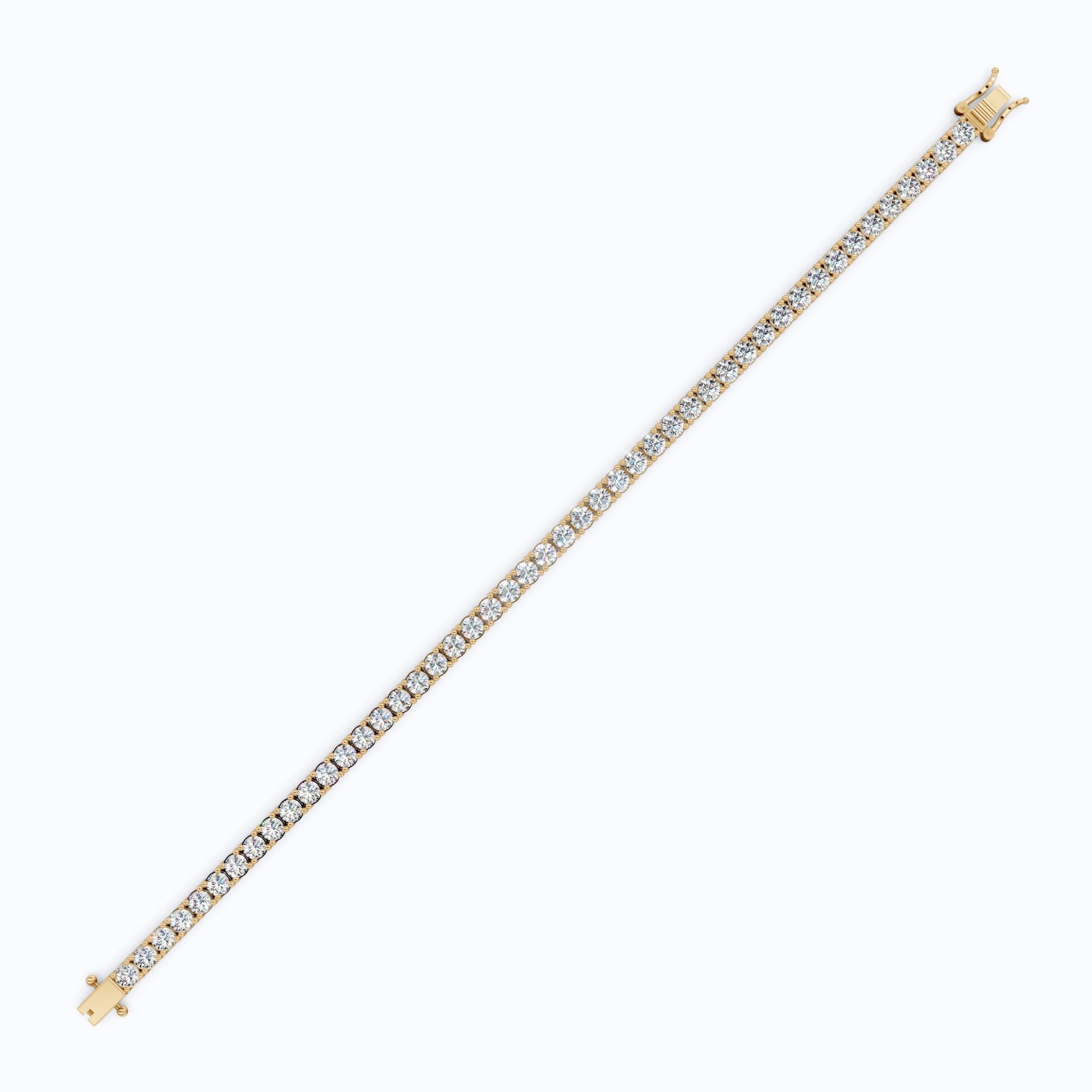 3.50 MM Round Cut Stackable Prong Set Round Diamond Tennis Bracelet in 14k Solid Gold, 7.47 TCW Round Cut Lab Created Diamonds,Anniversary Gift For Women - Shoora Designs