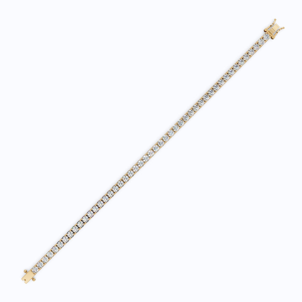 3.50 MM Round Cut Stackable Prong Set Round Diamond Tennis Bracelet in 14k Solid Gold, 7.47 TCW Round Cut Lab Created Diamonds,Anniversary Gift For Women - Shoora Designs