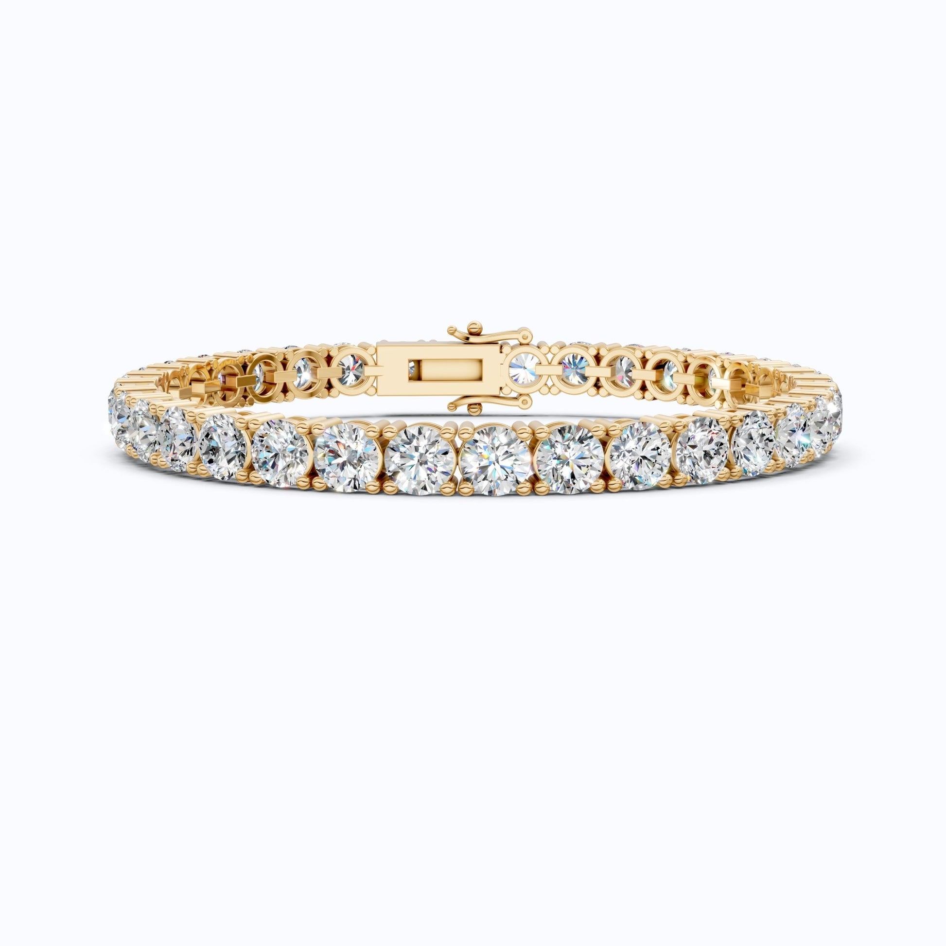 5.20 MM Round Cut Lab Grown Diamonds Tennis Wedding Bracelet in 14k Solid Gold, Anniversary Jewelry, Handmade Everyday Gift For Women - Shoora Designs
