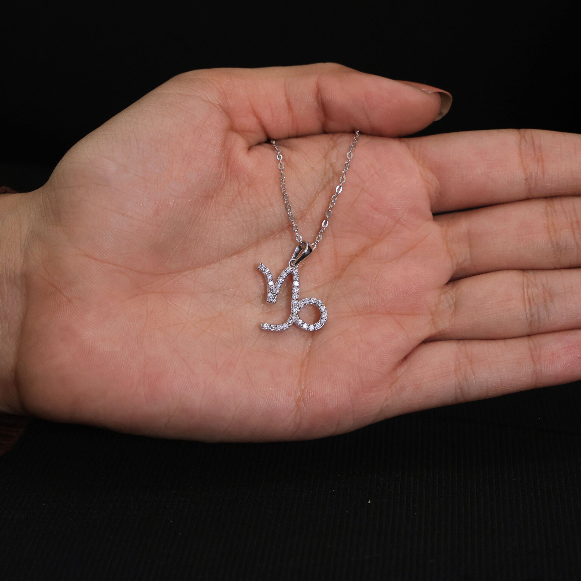 Capricorn Zodiac Pavé Charm Pendant in Lab Grown Diamond – 14k Solid Gold, Birthday Gift for Him, Lucky Pendant