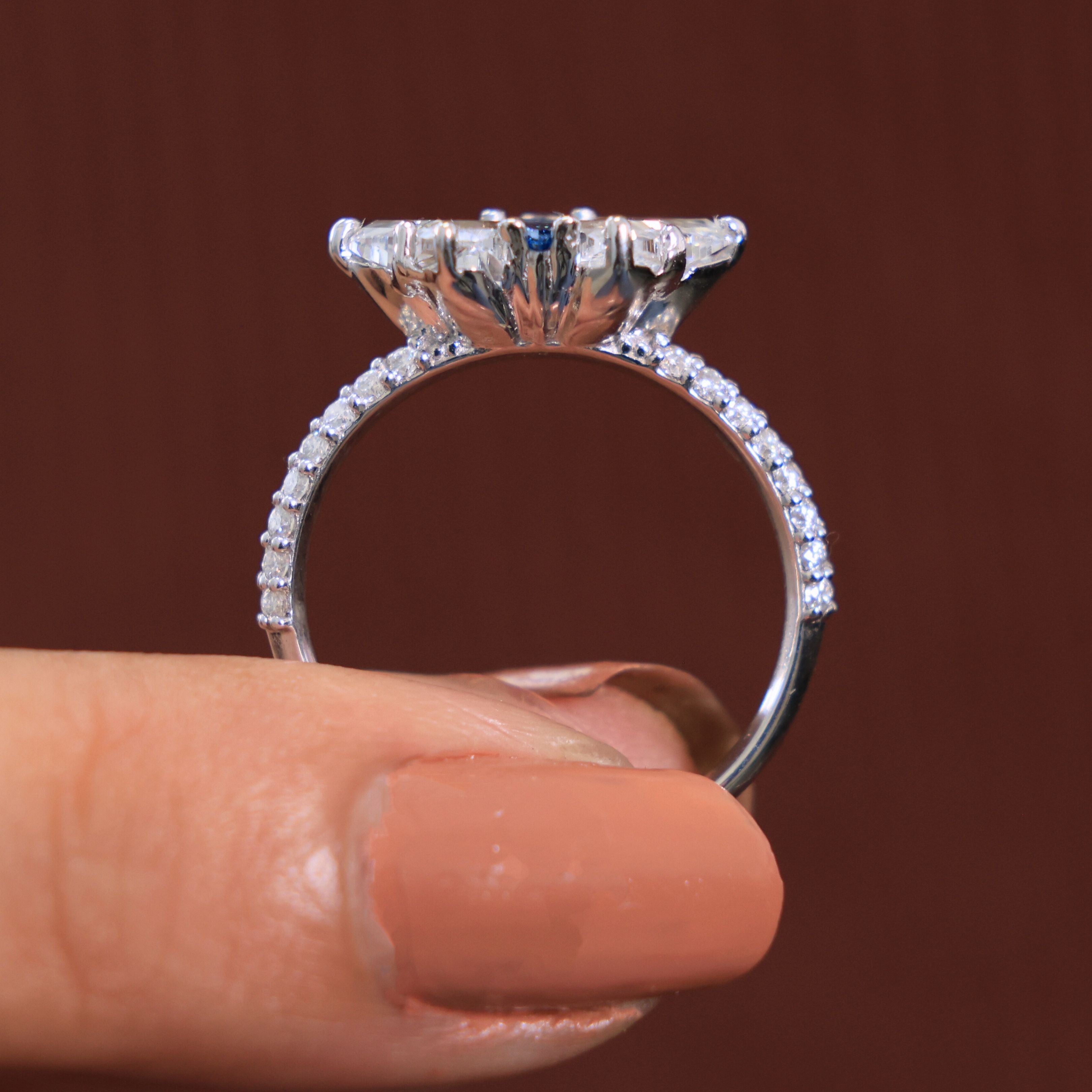 Delicate Butterfly Kite Trilogy Engagement Ring in 14K Solid Gold, 1.74 TCW Kite/Butterfly Cut Lab Created Diamond, Gift for Her, Promise Ring