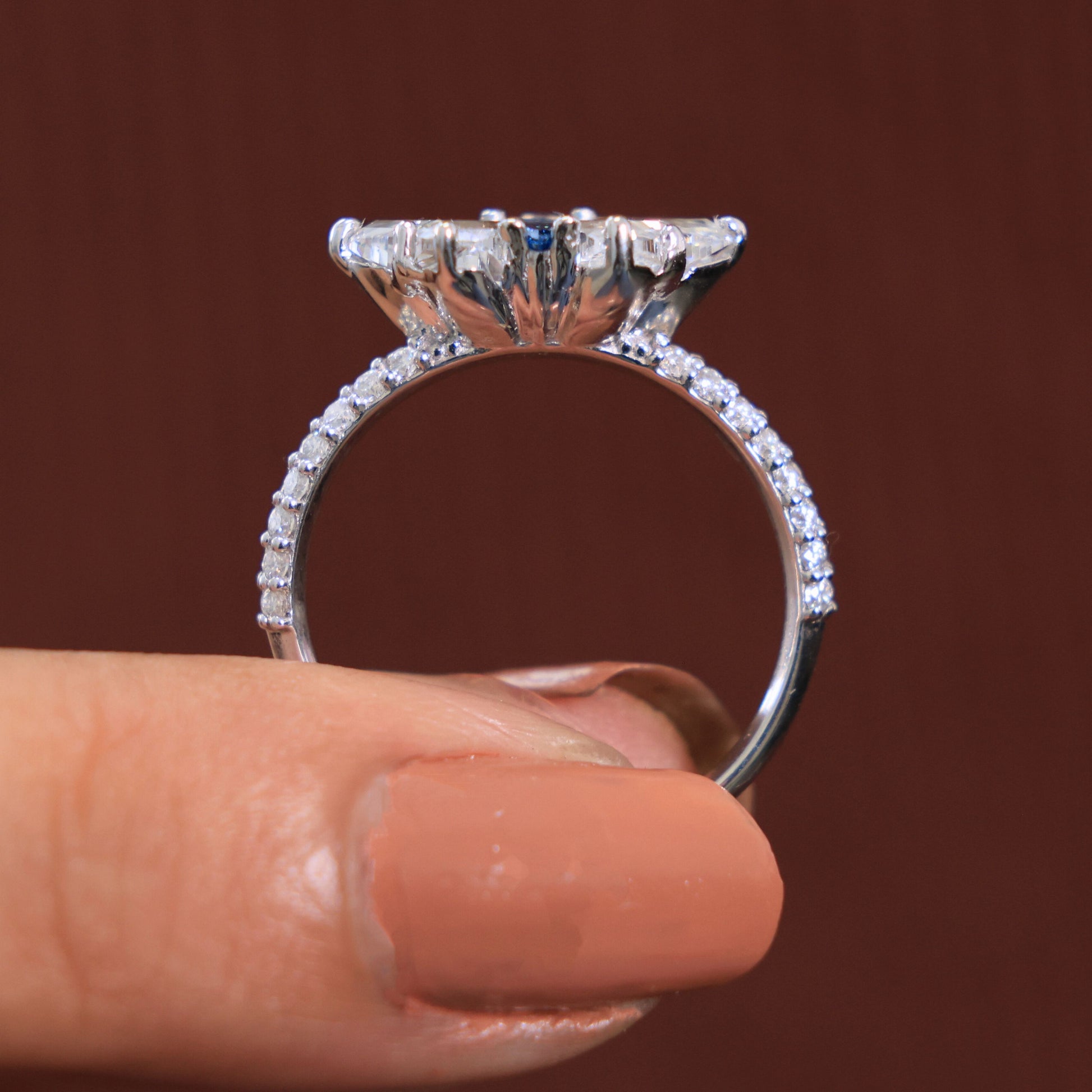 Delicate Butterfly Kite Trilogy Engagement Ring in 14K Solid Gold, 1.74 TCW Kite/Butterfly Cut Lab Created Diamond, Gift for Her, Promise Ring