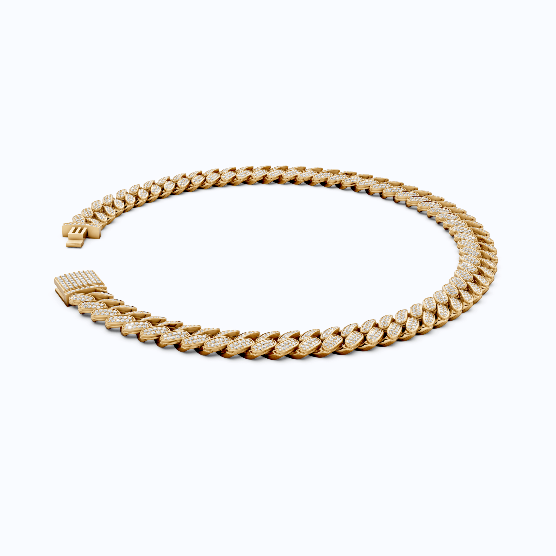 Iced Out 925 Sterling Silver Bling Cuban Chain Necklace, 47.46 TCW Round Cut Lab Diamonds, Hip Hop Jewelry for Men, Gift Idea