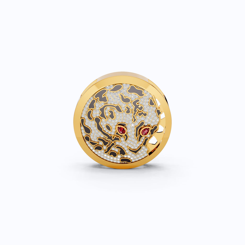 Ruby Eye Animal Face Hip-Hop Pendant, Hip-Hop Jewelry For Him