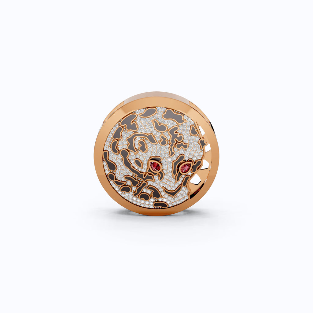 Ruby Eye Animal Face Hip-Hop Pendant, Hip-Hop Jewelry For Him