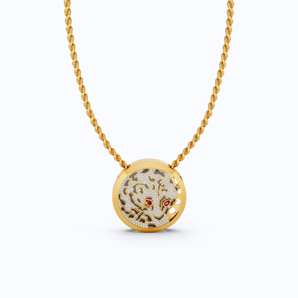 Ruby Eye Animal Face Hip-Hop Pendant, Hip-Hop Jewelry For Him