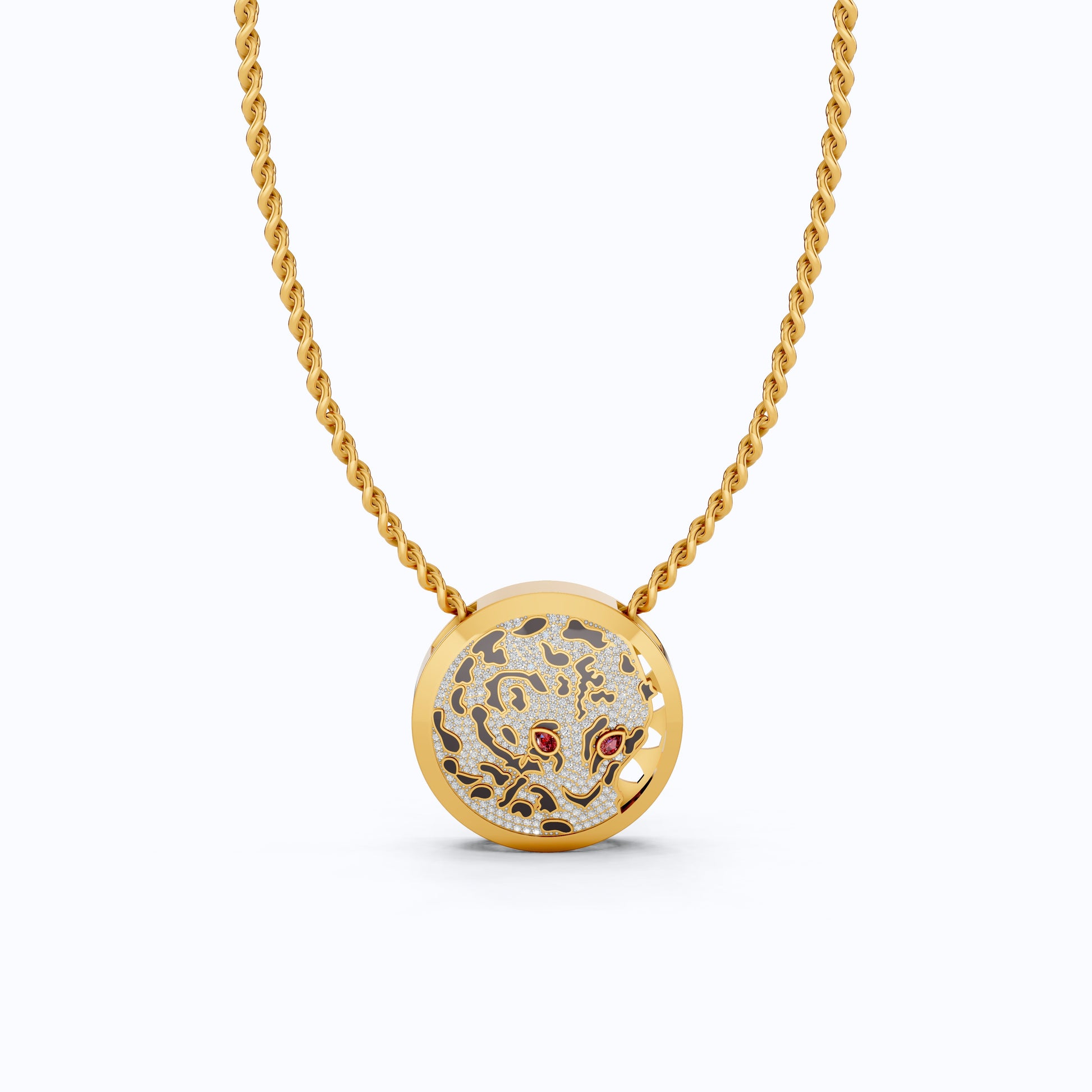 Ruby Eye Animal Face Hip-Hop Pendant, Hip-Hop Jewelry For Him