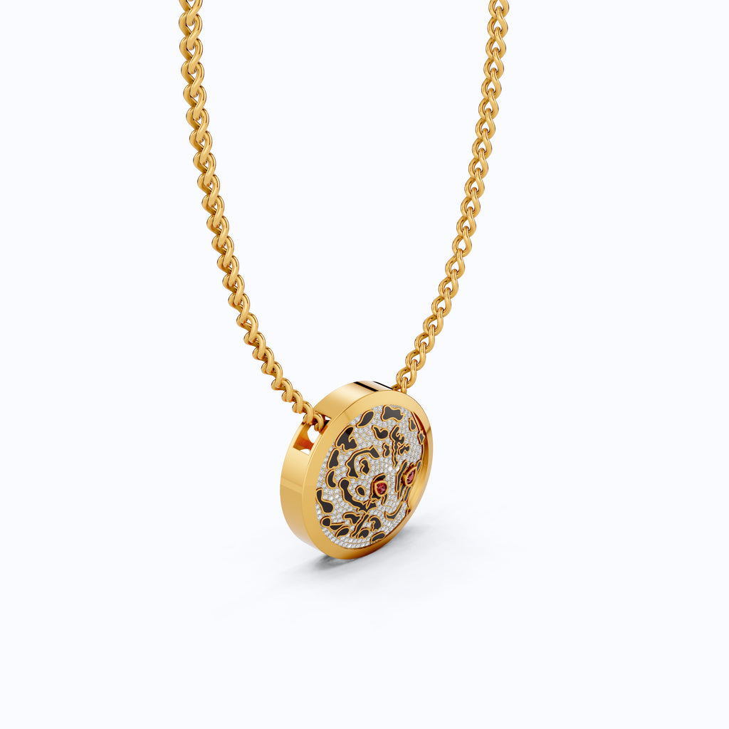 Ruby Eye Animal Face Hip-Hop Pendant, Hip-Hop Jewelry For Him