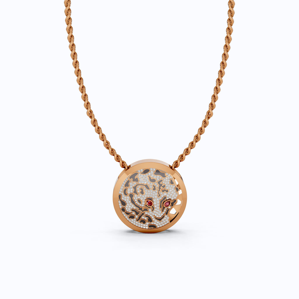 Ruby Eye Animal Face Hip-Hop Pendant, Hip-Hop Jewelry For Him