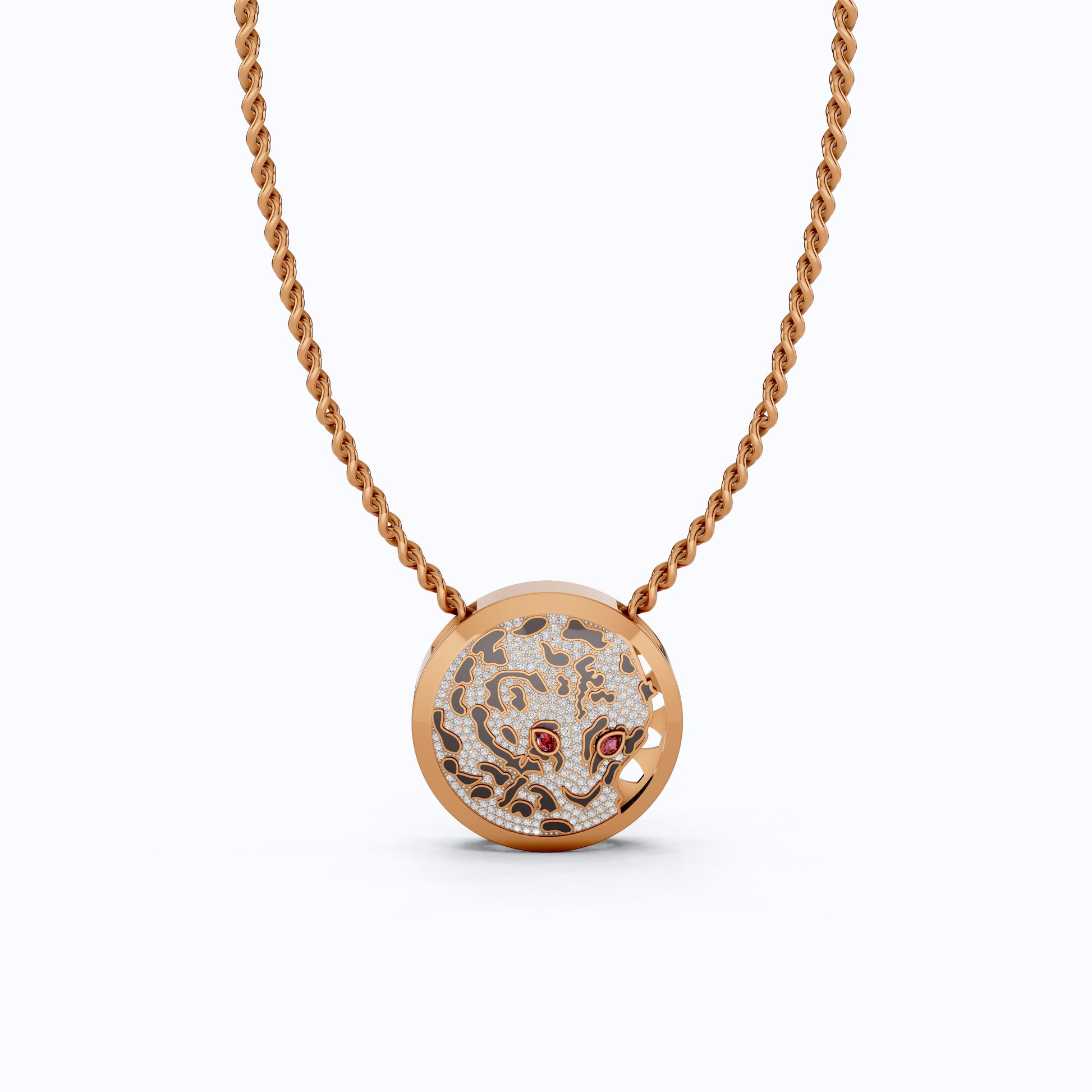 Ruby Eye Animal Face Hip-Hop Pendant, Hip-Hop Jewelry For Him