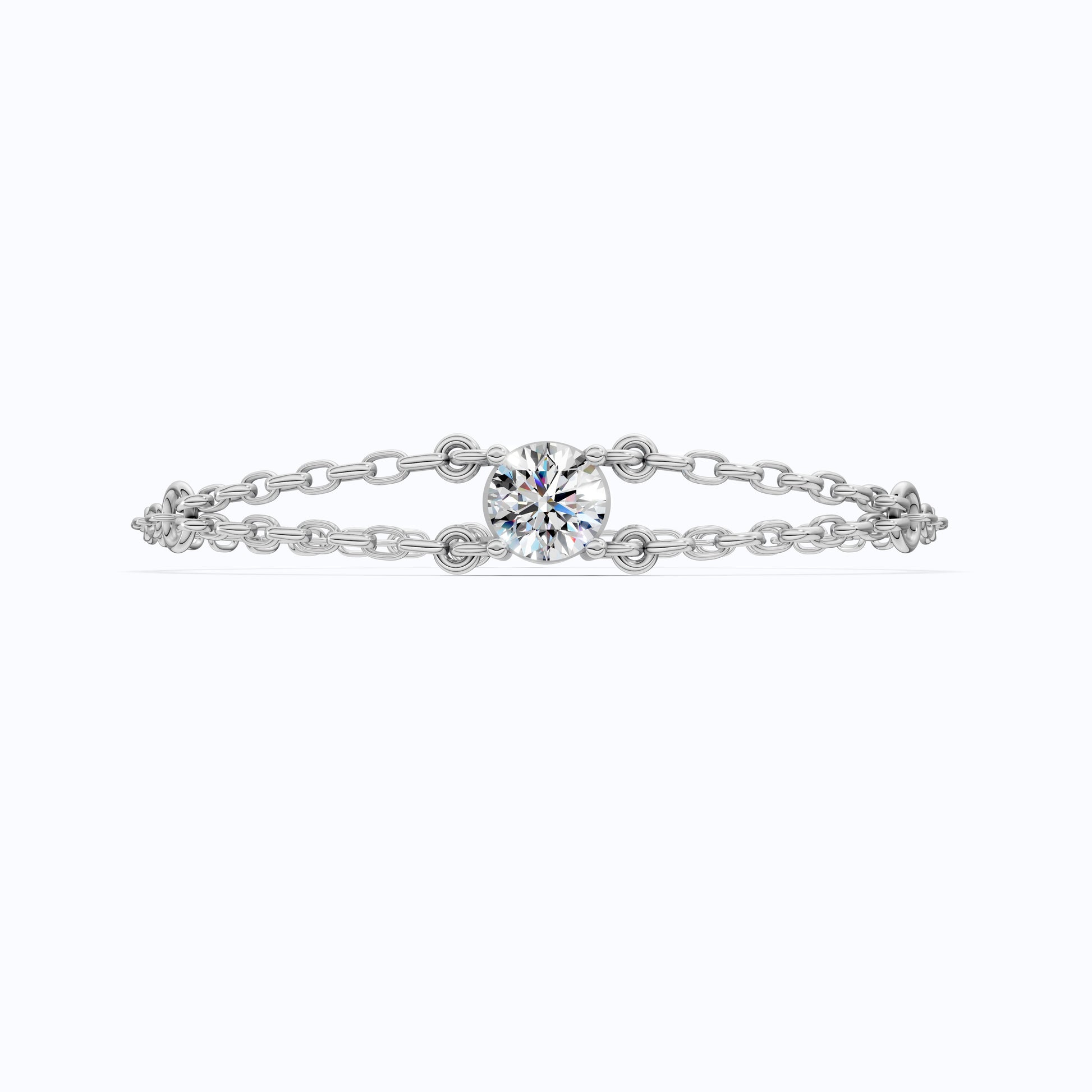 1.00 CT Lab Created Diamond Chain Bracelet in 14K Gold, Dainty Double Link Bracelet for Women, Wedding Gift for Her
