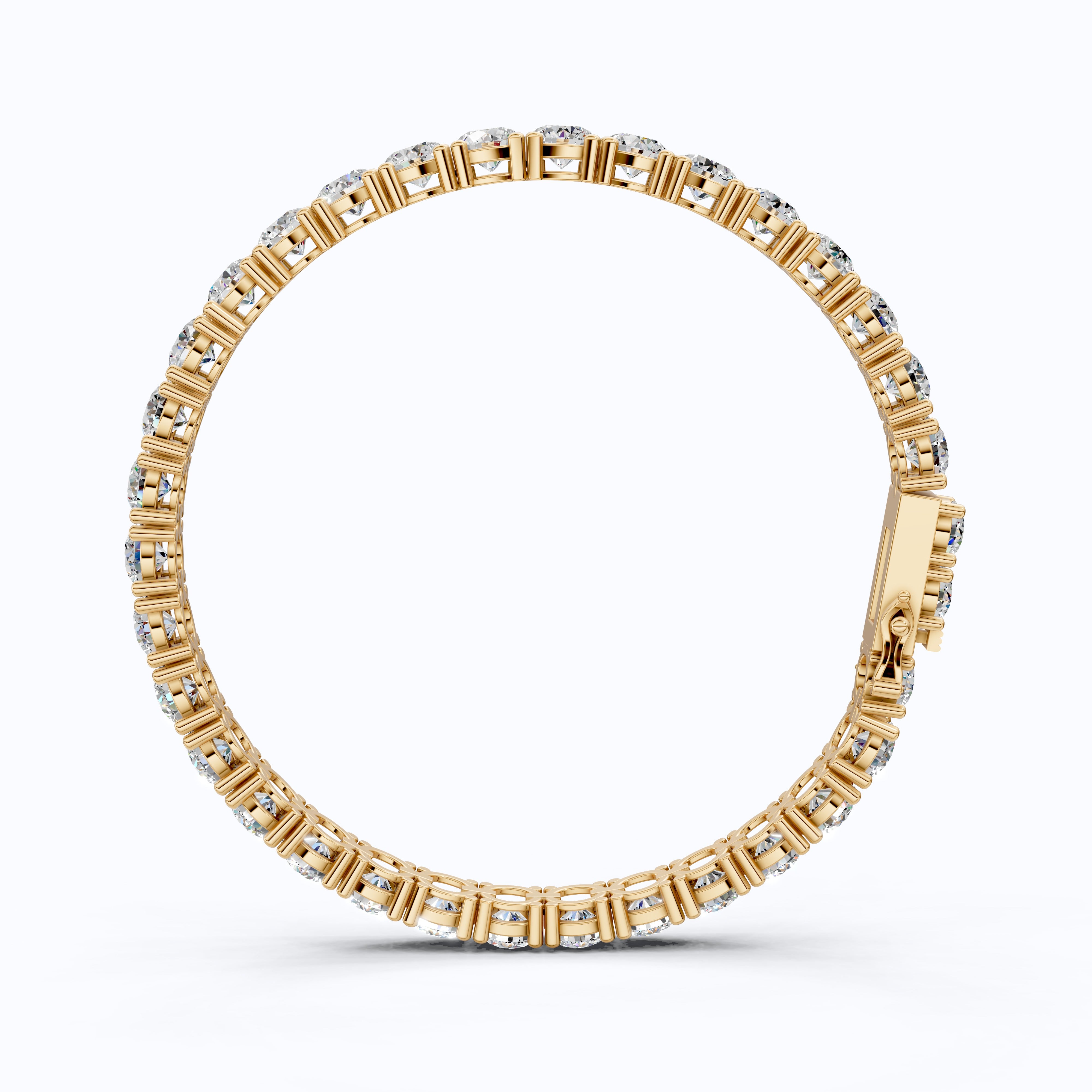 5.20 MM Round Cut Lab Grown Diamonds Tennis Wedding Bracelet in 14k Solid Gold, Anniversary Jewelry, Handmade Everyday Gift For Women