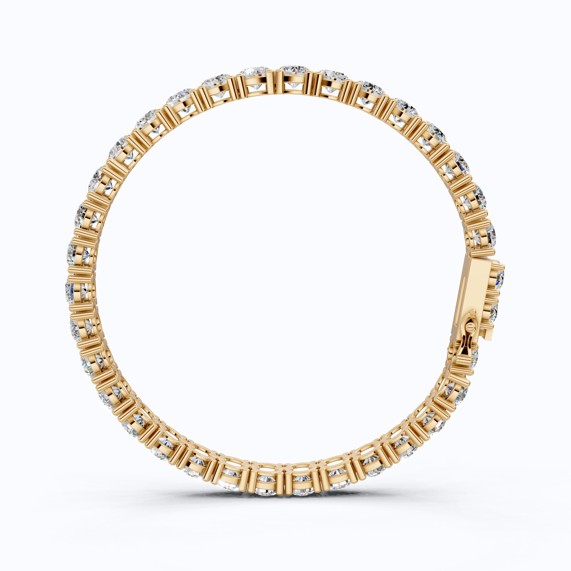 5.20 MM Round Cut Lab Grown Diamonds Tennis Wedding Bracelet in 14k Solid Gold, Anniversary Jewelry, Handmade Everyday Gift For Women